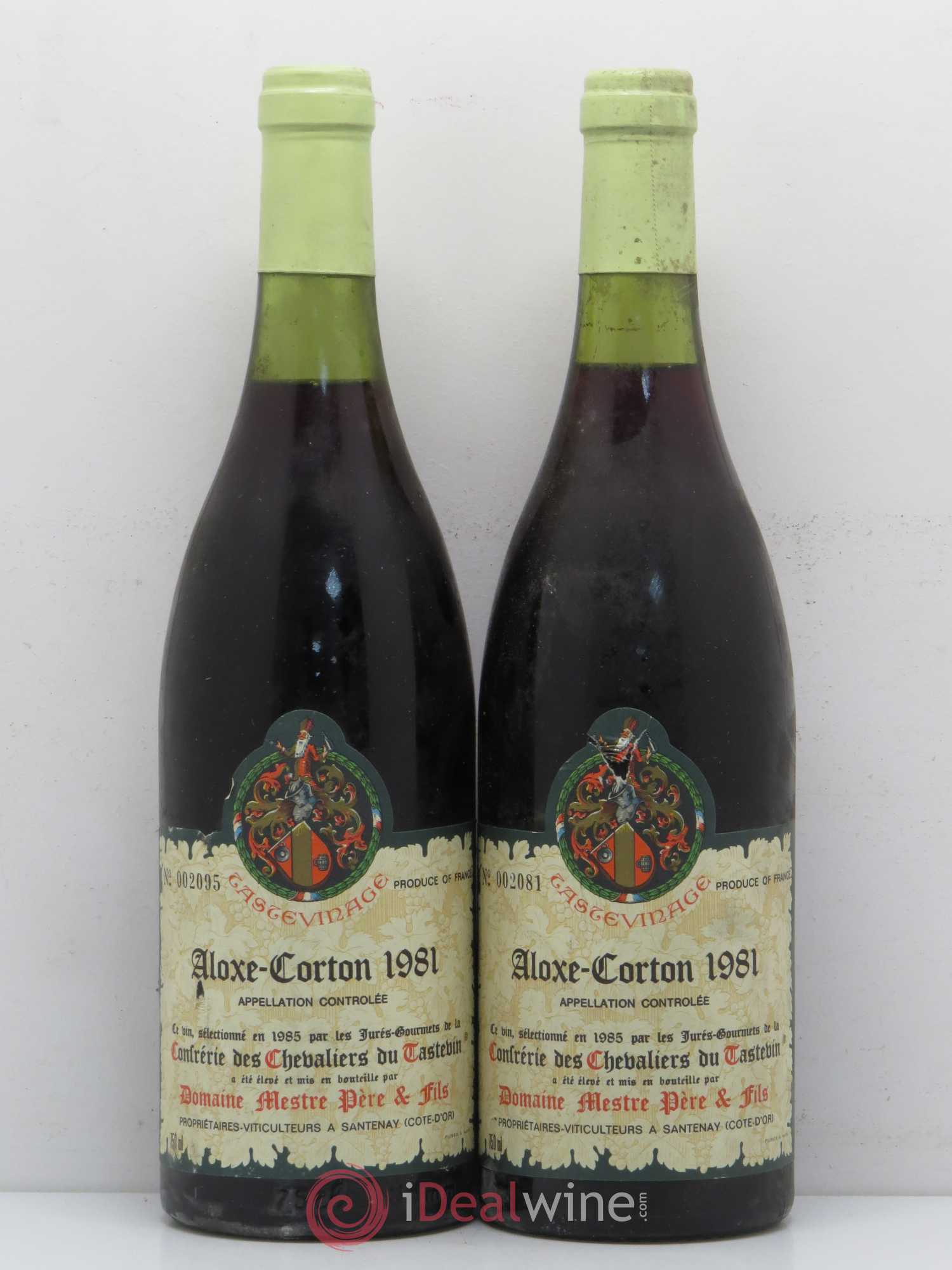 Aloxe-Corton Tastevinage Domaine Mestre P&F 1981 - Posten von 2 Flaschen - 0