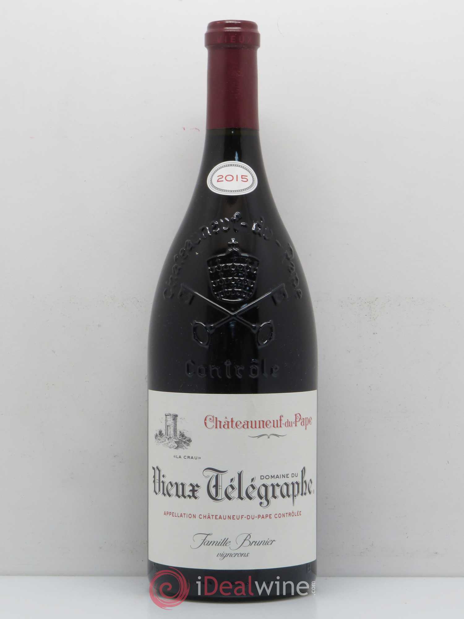 Châteauneuf-du-Pape Vieux Télégraphe (Domaine du) Vignobles Brunier 2015 - Lot de 1 magnum - 0