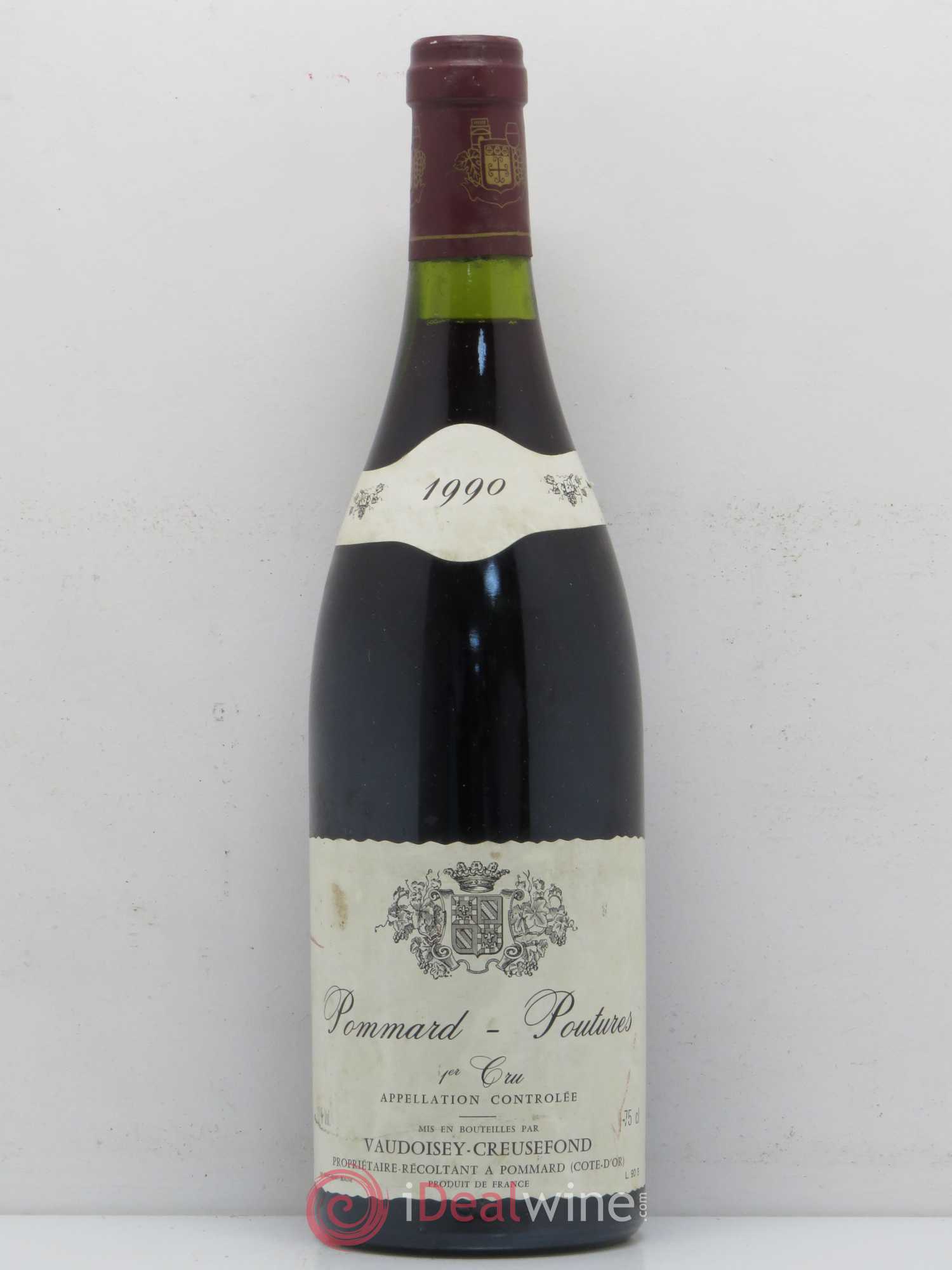 Pommard 1er Cru Poutures Domaine Vaudoisey Creusefond 1990 - Posten von 1 Flasche - 0