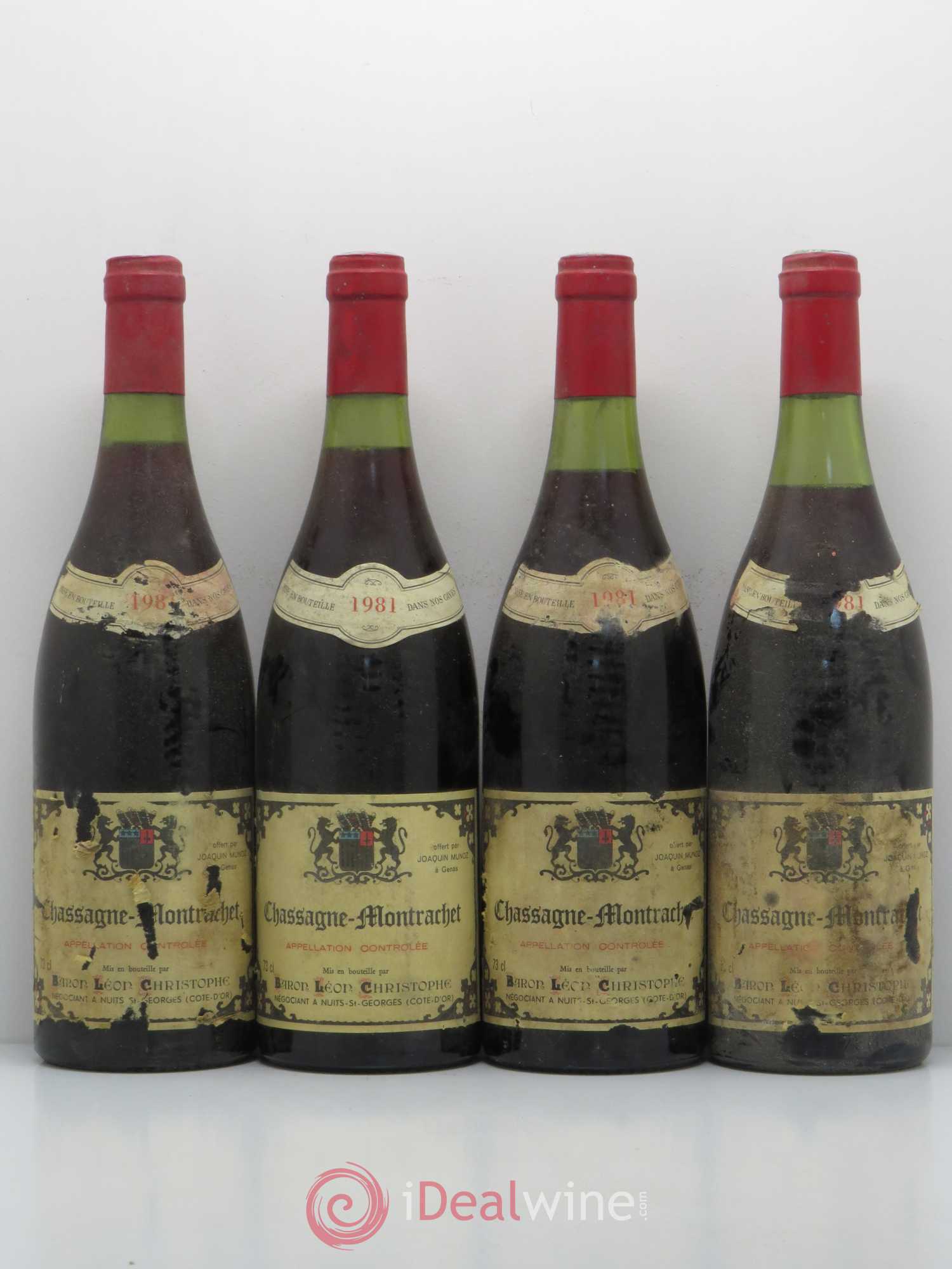 Chassagne-Montrachet Léon Christophe 1981 - Lot de 4 bouteilles - 0