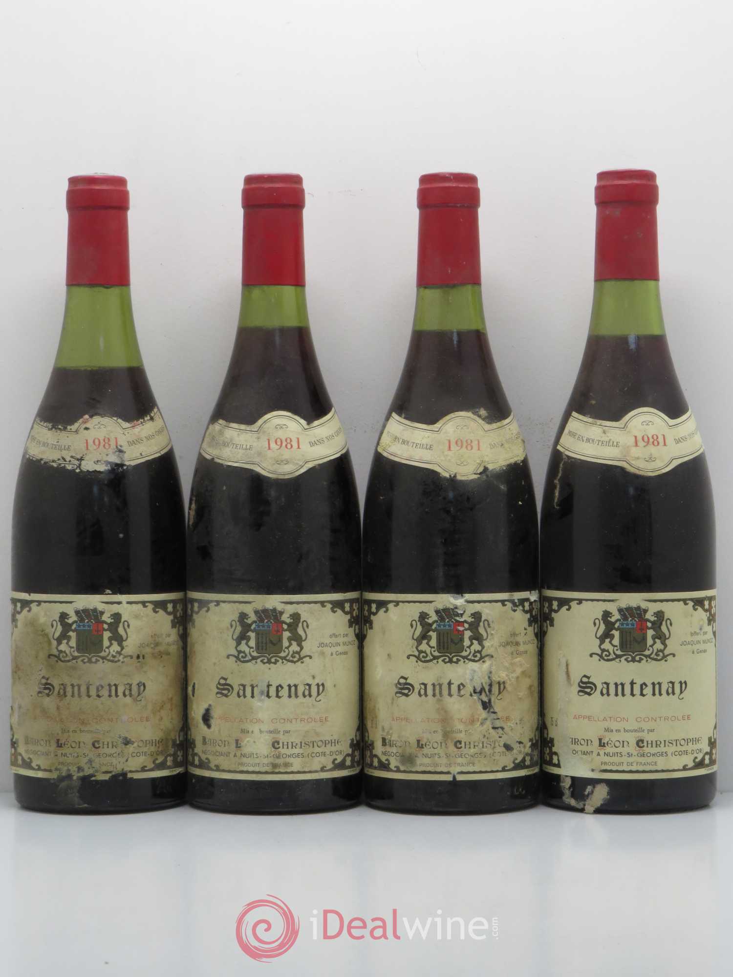Santenay Léon Christophe 1981 - Lot de 4 bouteilles - 0