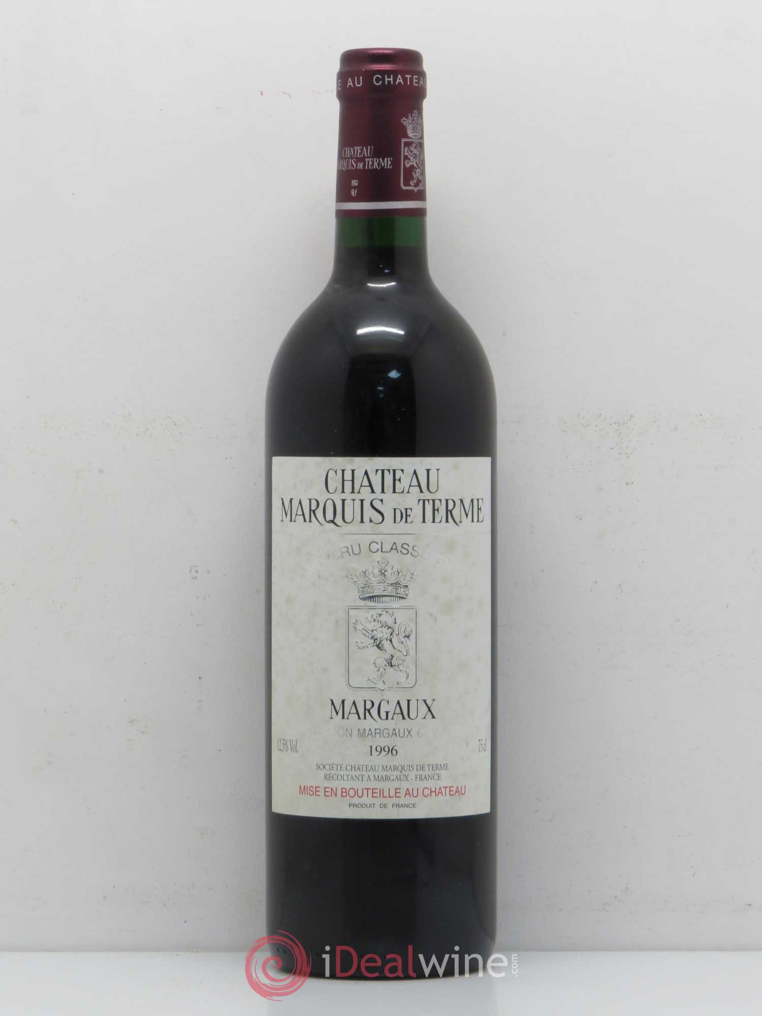 Château Marquis de Terme 4ème Grand Cru Classé 1996 - Lot de 1 bouteille - 0