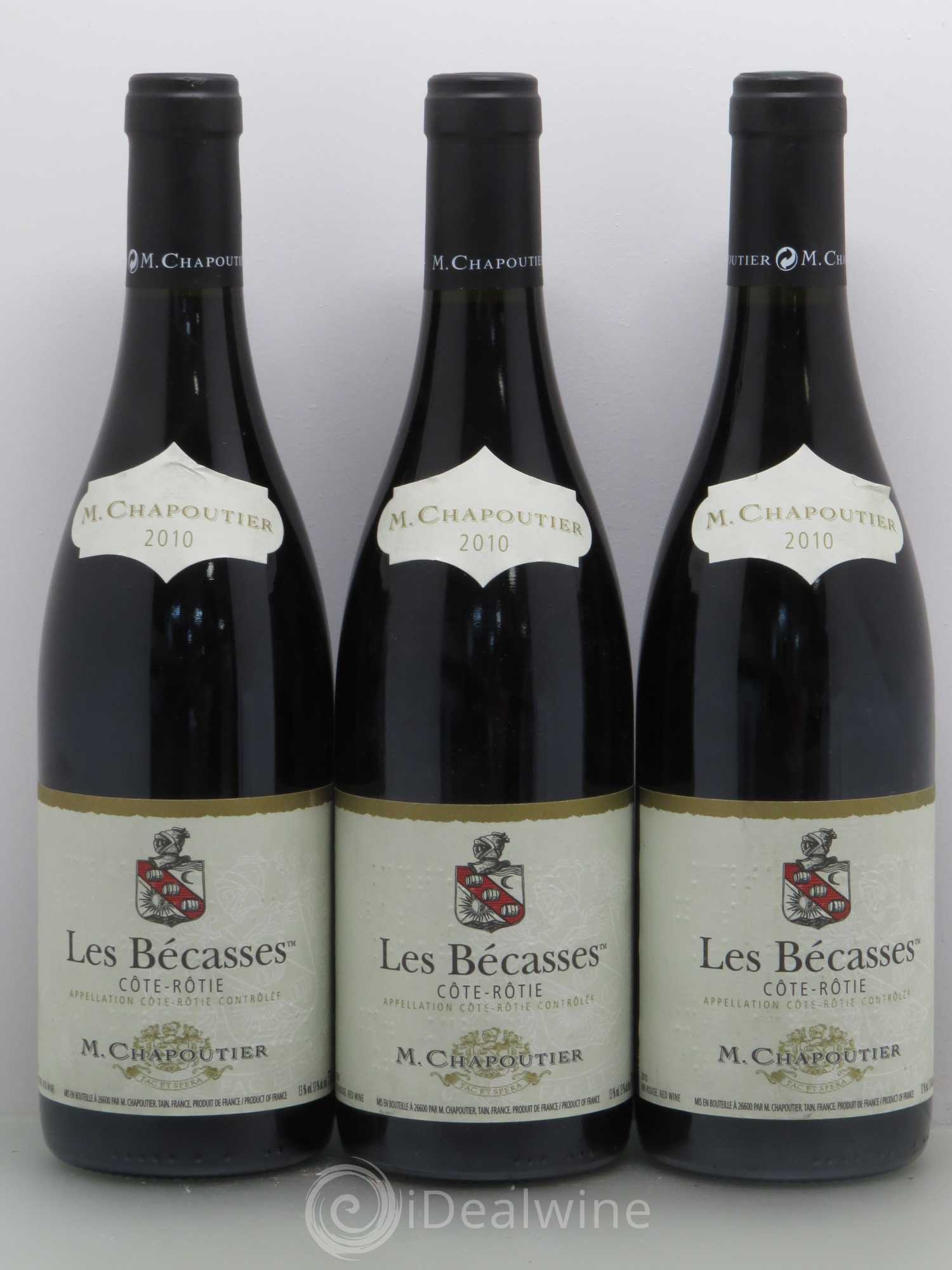Côte-Rôtie Les Bécasses Chapoutier 2010 - Lot de 3 bouteilles - 0