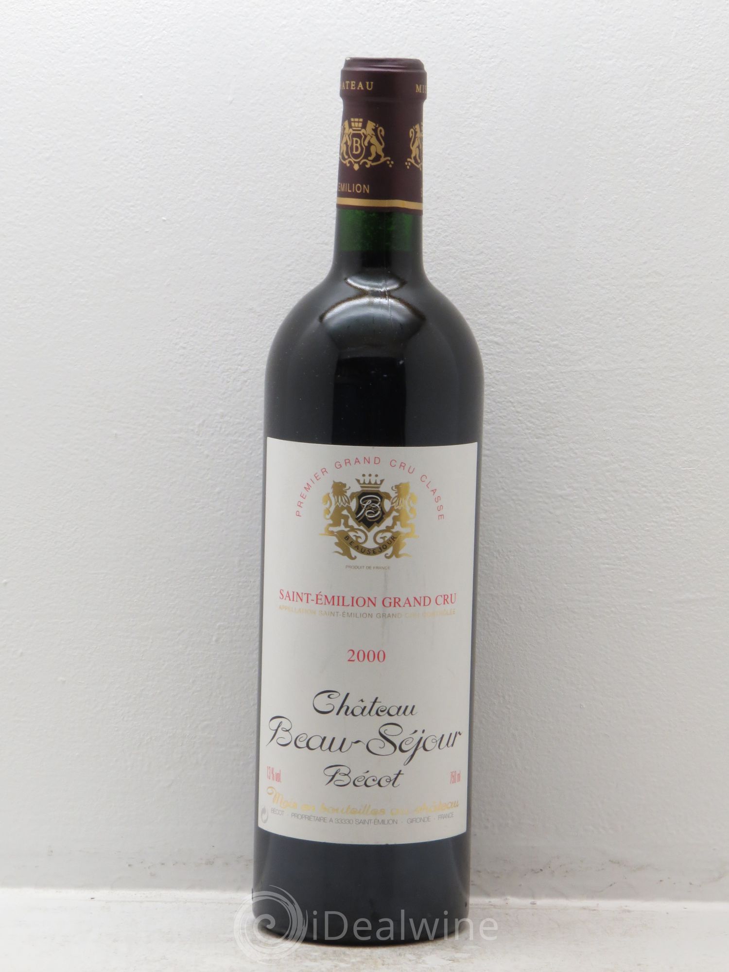 Château Beau-Séjour Bécot 1er Grand Cru Classé B 2000 - Lot de 1 bouteille - 0