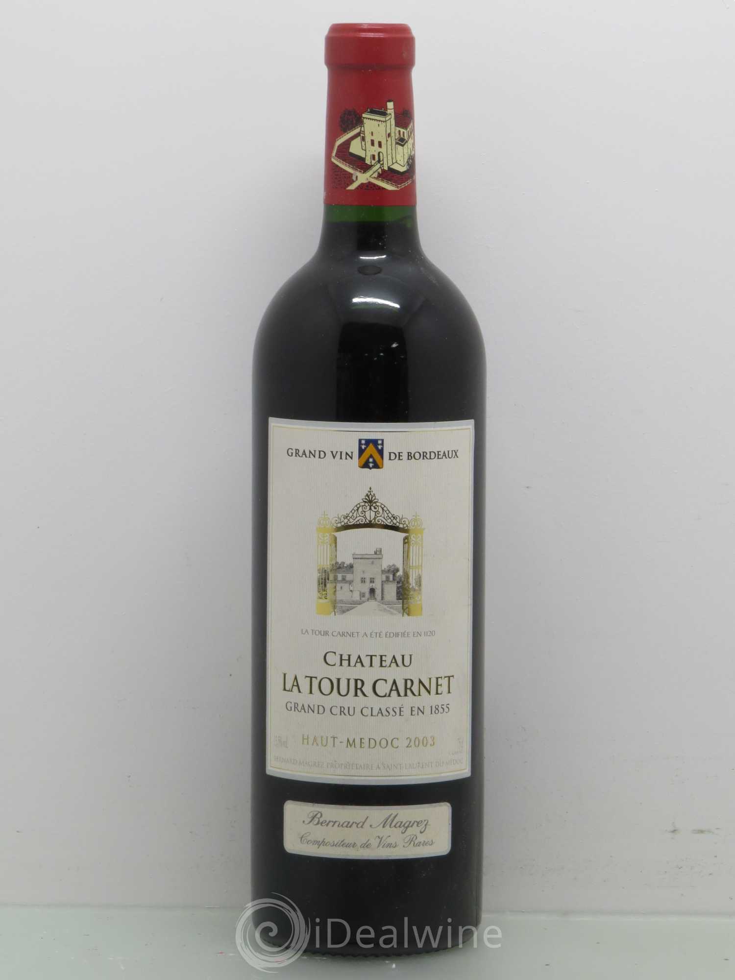 Château la Tour Carnet 4ème Grand Cru Classé 2003 - Lot de 1 bouteille - 0