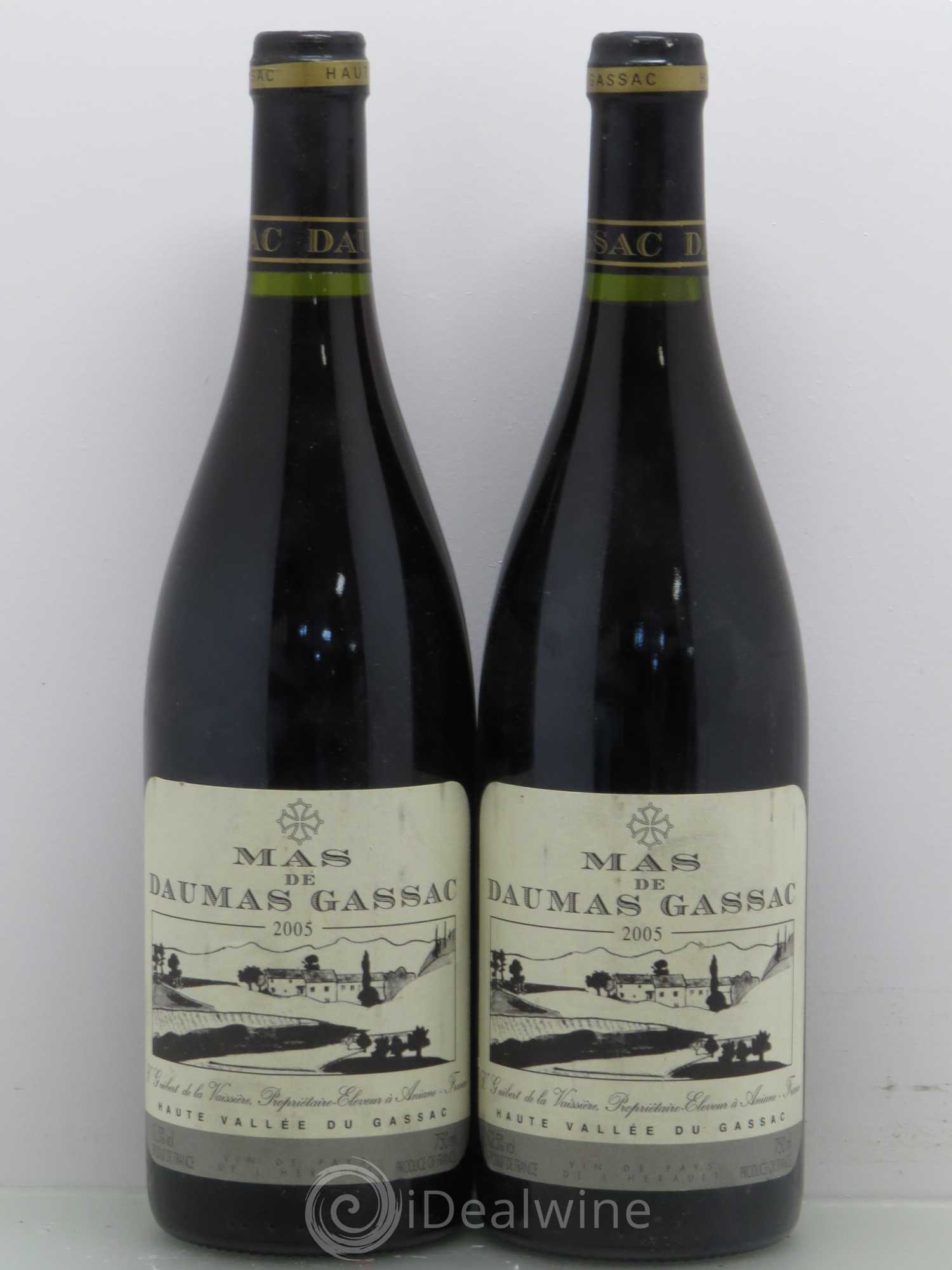 Saint-Guilhem-le-Désert - Cité d'Aniane Mas Daumas Gassac Famille Guibert de La Vaissière 2005 - Lot de 2 bouteilles - 0