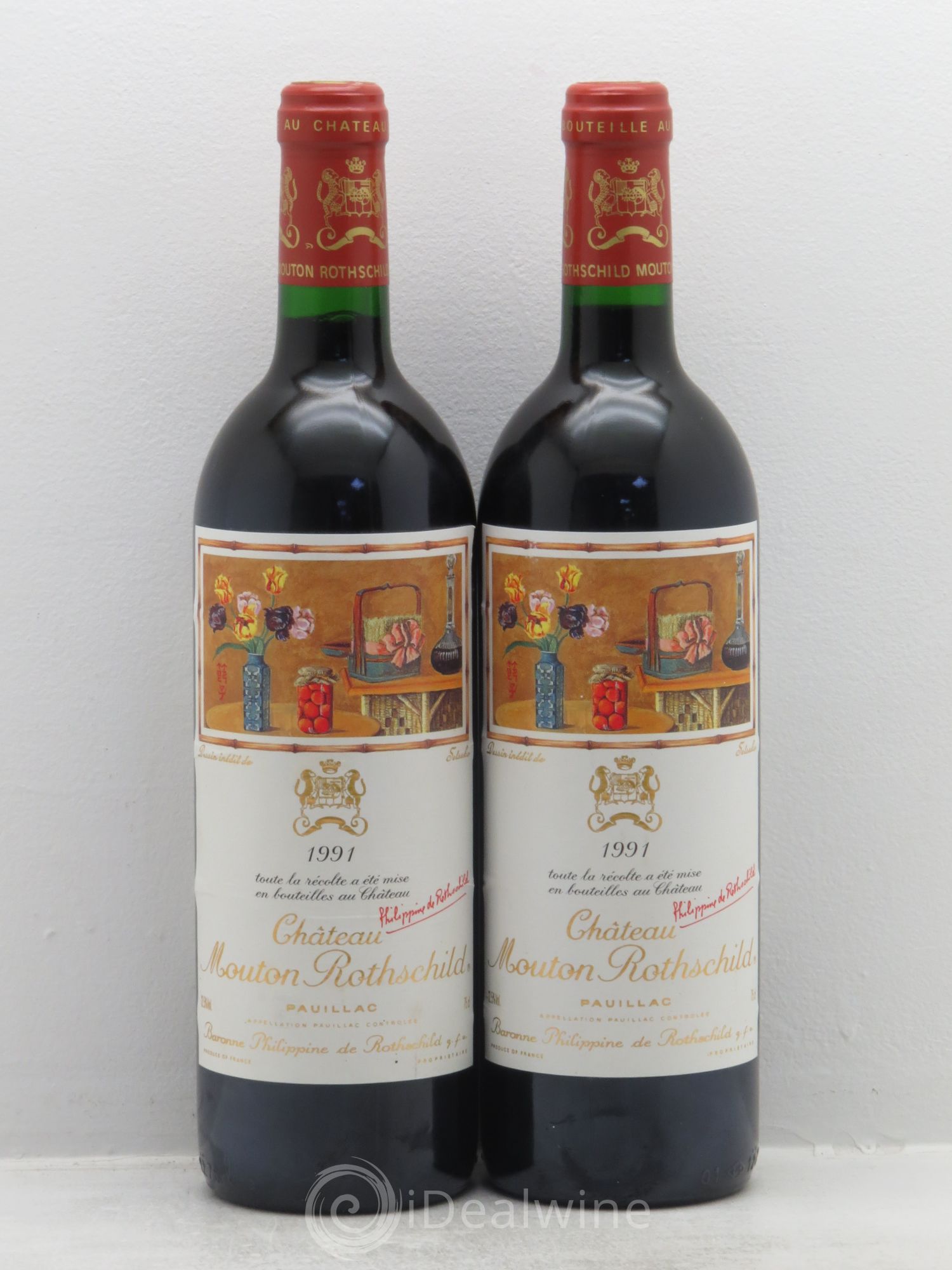 Château Mouton Rothschild 1er Grand Cru Classé 1991 - Lot de 2 bouteilles - 0