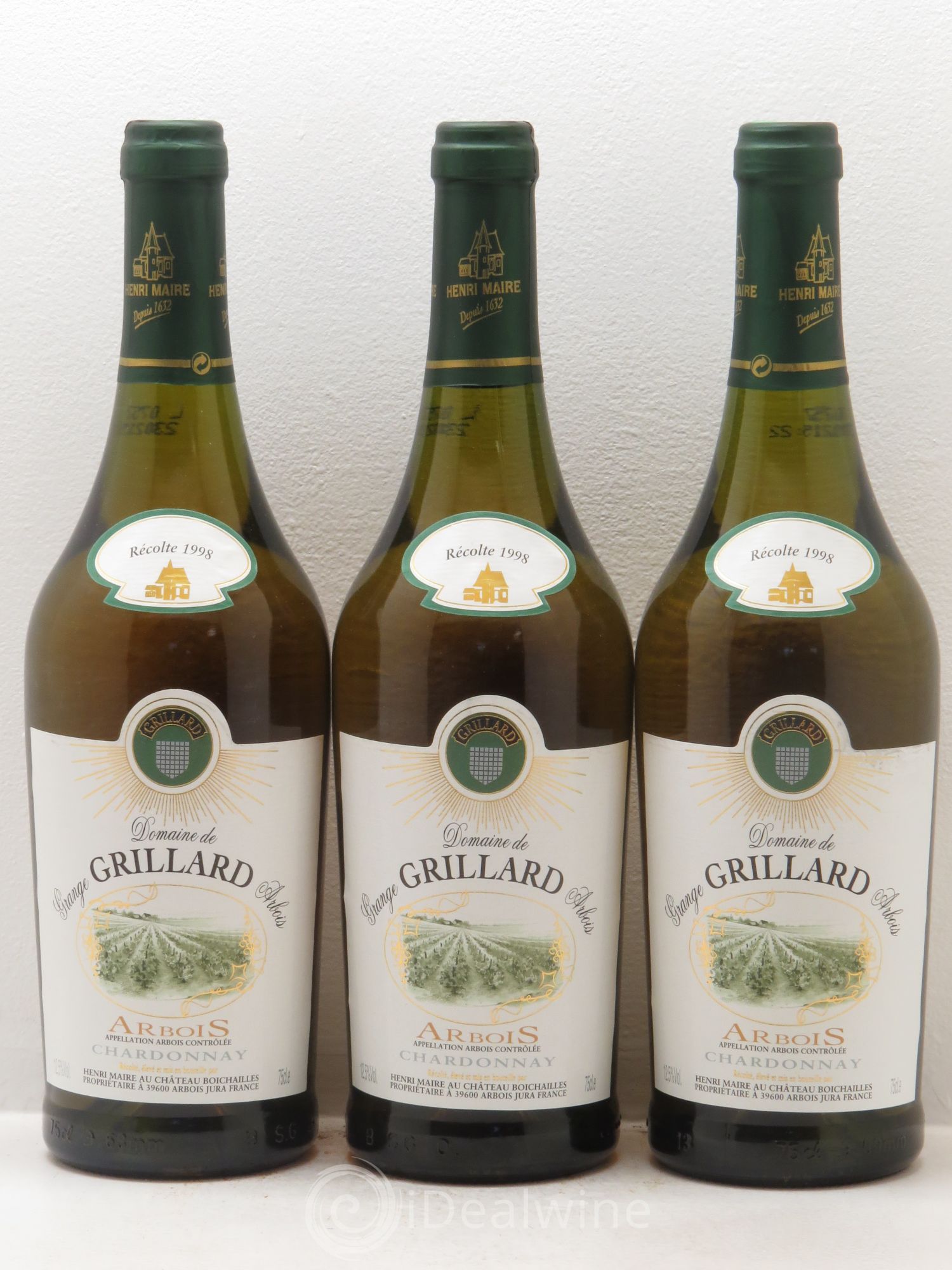 Arbois Chardonnay Domaine de Grange Grillard Henri Maire 1998 - Posten von 3 Flaschen - 0
