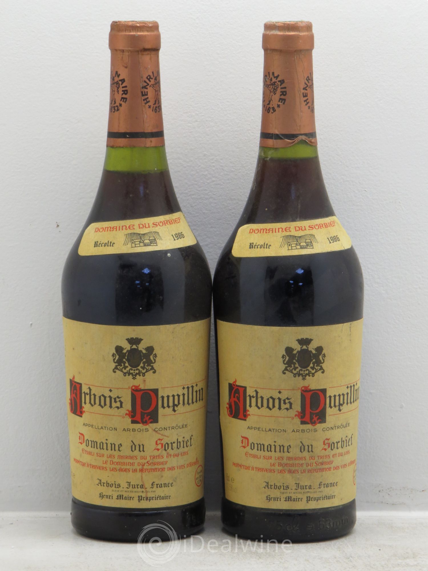 Arbois Pupillin domaine du Sorbief 1986 - Posten von 2 Flaschen - 0