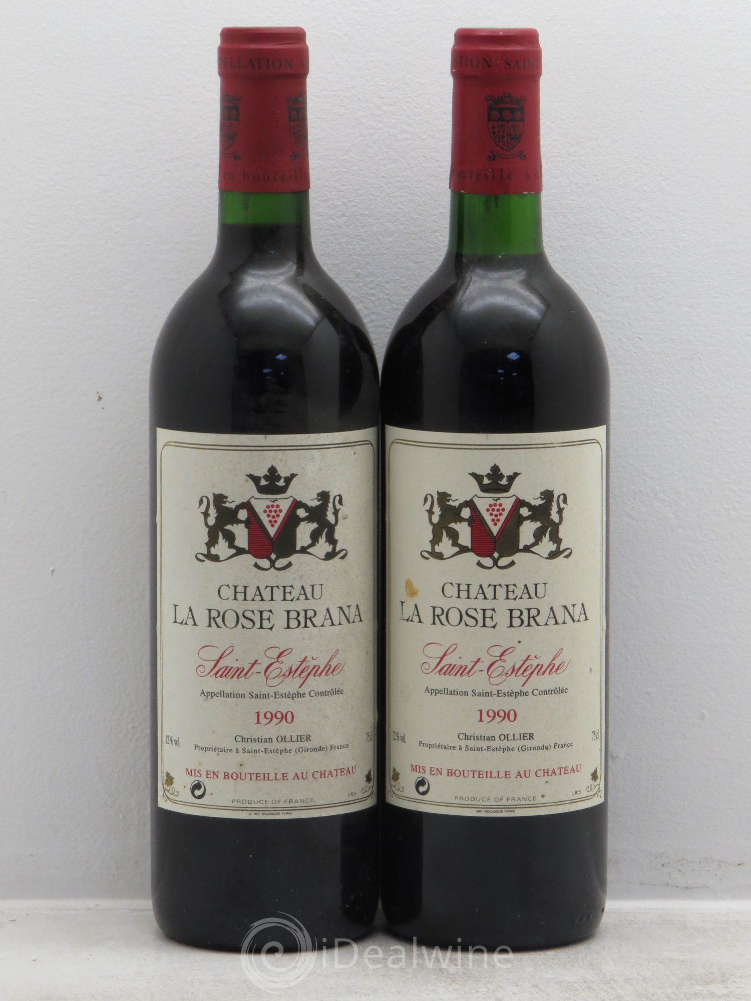 Château Saint-Estèphe Rose Brana 1990 - Posten von 2 Flaschen - 0