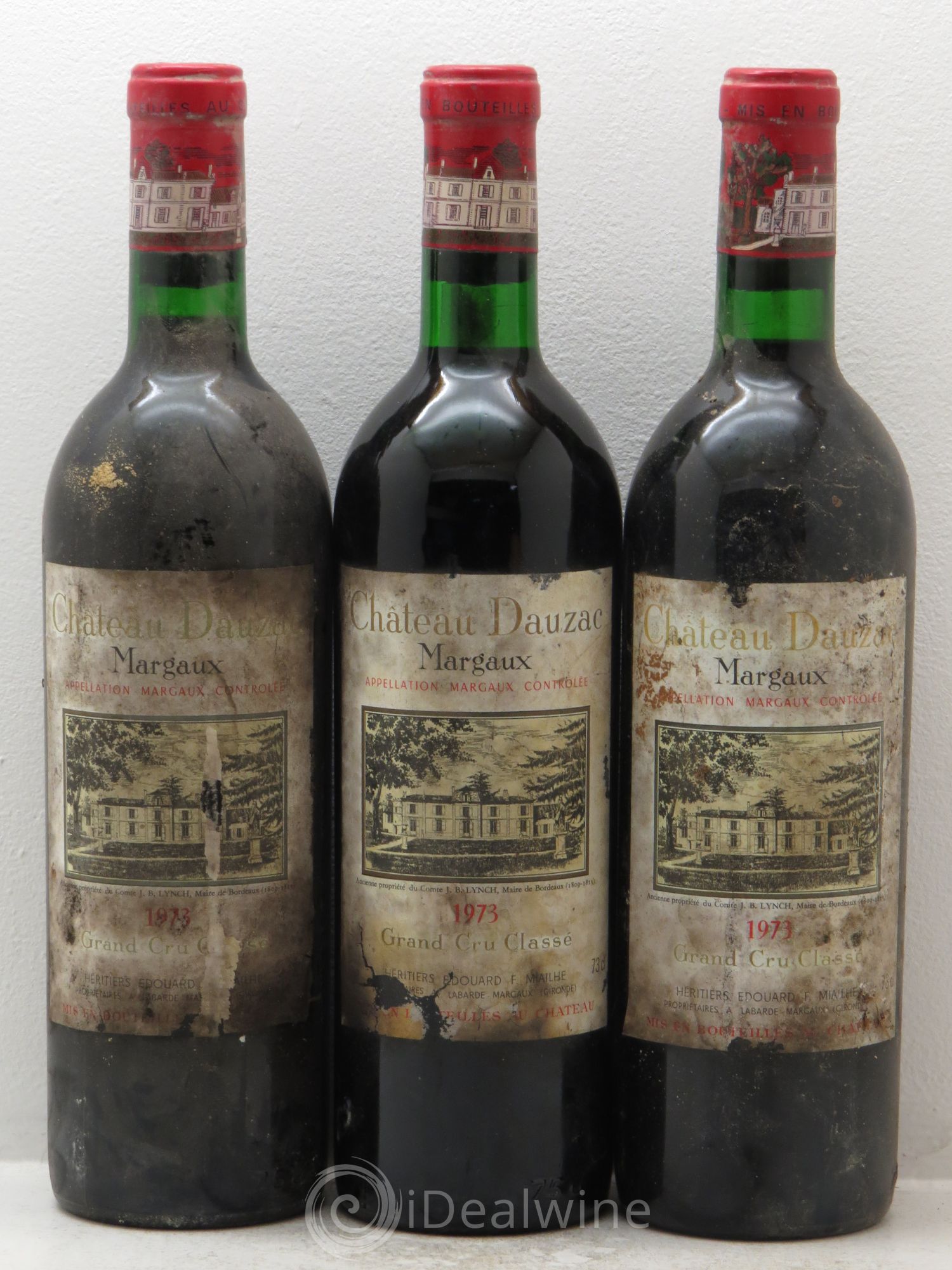 Château Dauzac 5ème Grand Cru Classé 1973 - Lot de 3 bouteilles - 0
