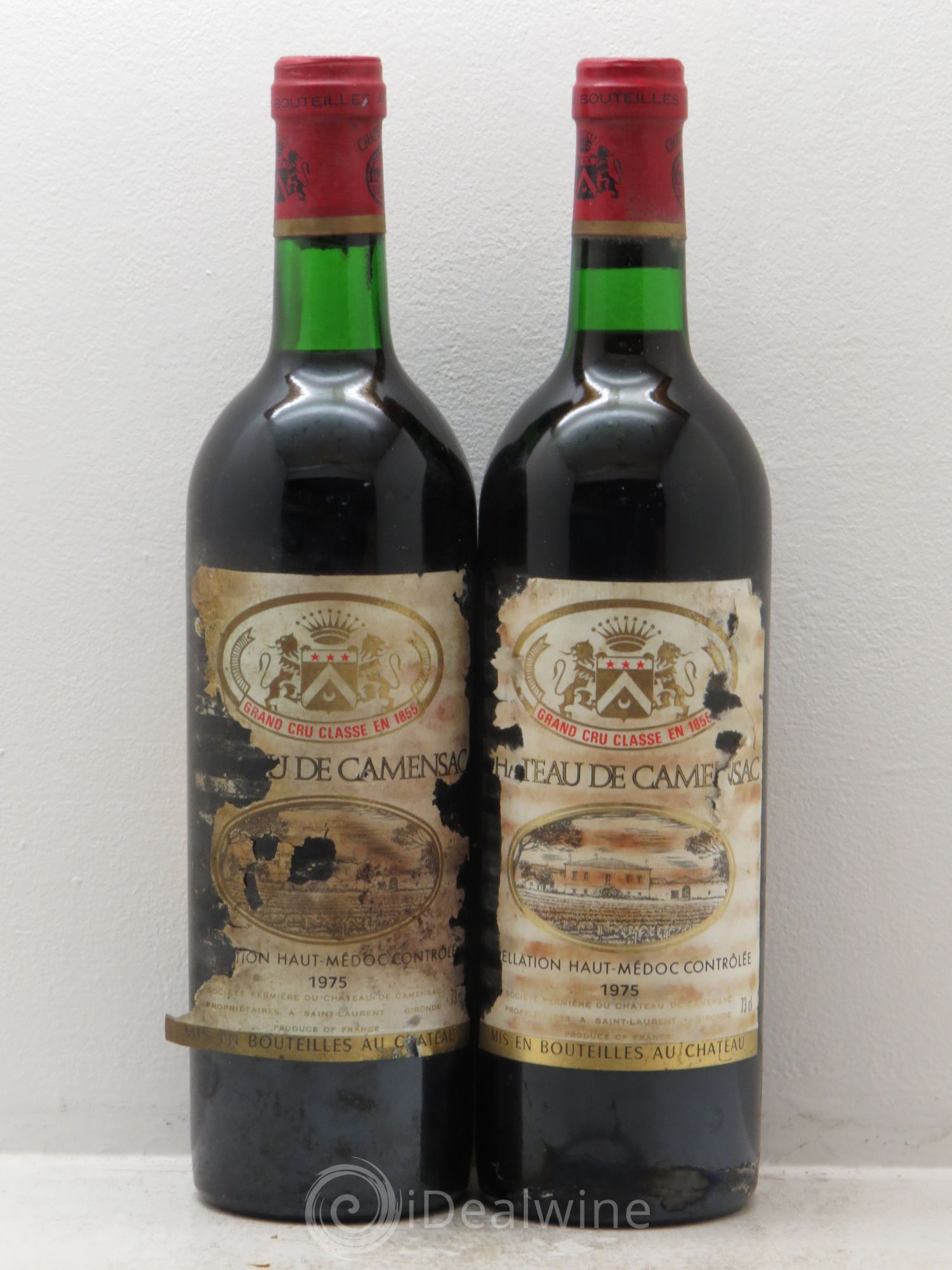Château Camensac 5ème Grand Cru Classé 1975 - Lot de 2 bouteilles - 0