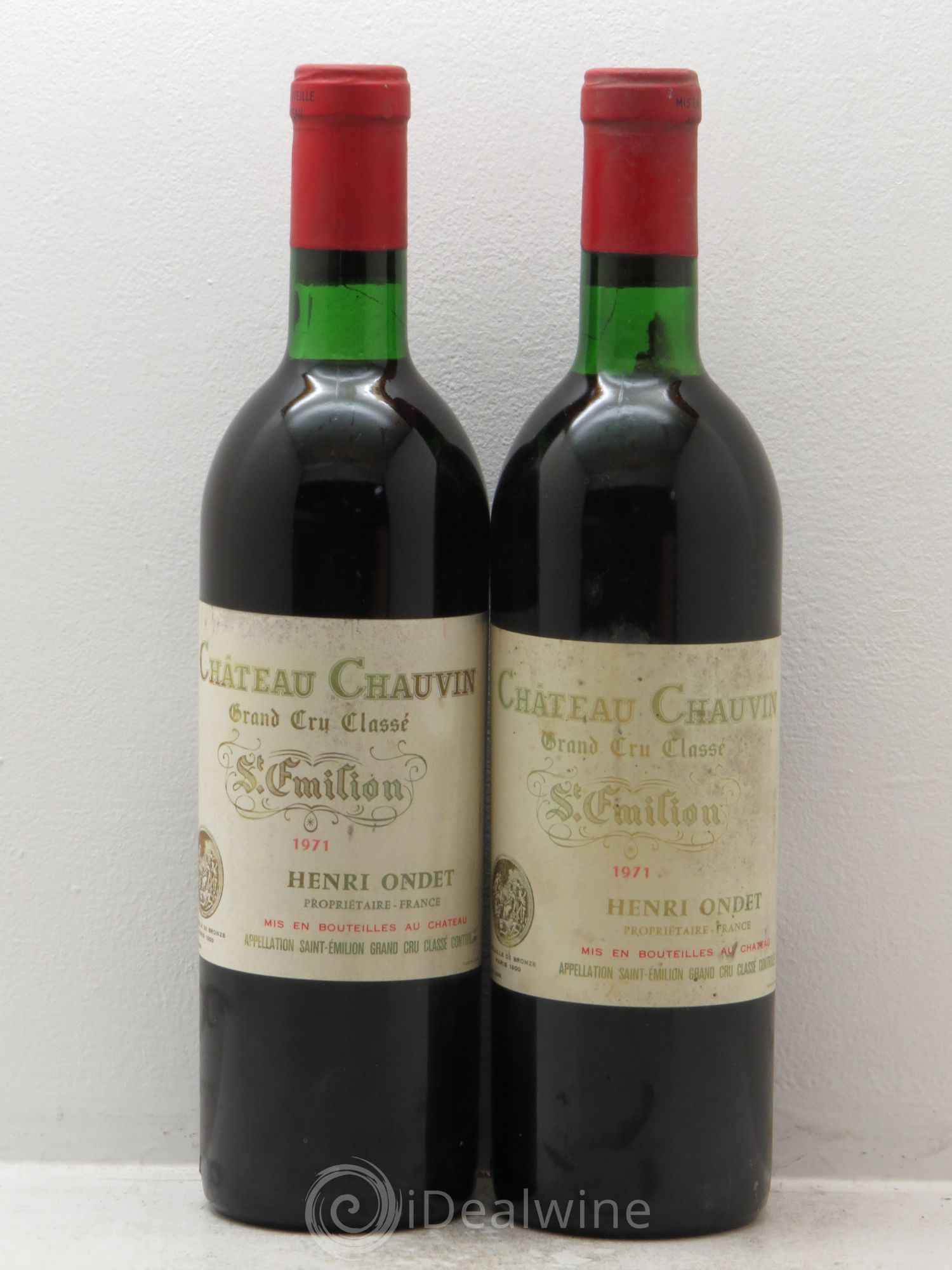 Château Chauvin Grand Cru Classé 1971 - Lot de 2 bouteilles - 0