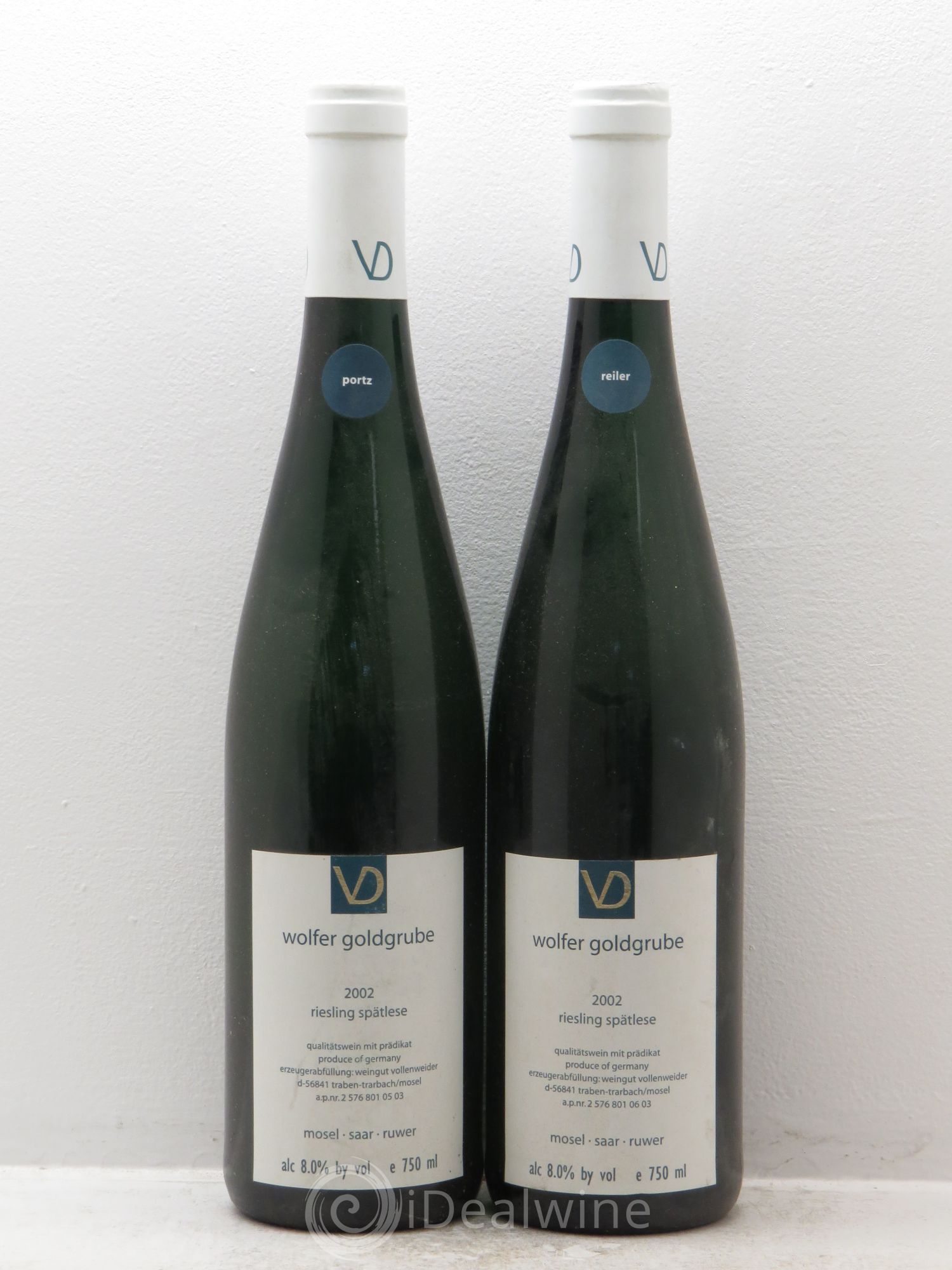 Allemagne Mosel-Saar Riesling Spätlese Vollenweider Wolfer Goldgrube 2002 - Posten von 2 Flaschen - 0