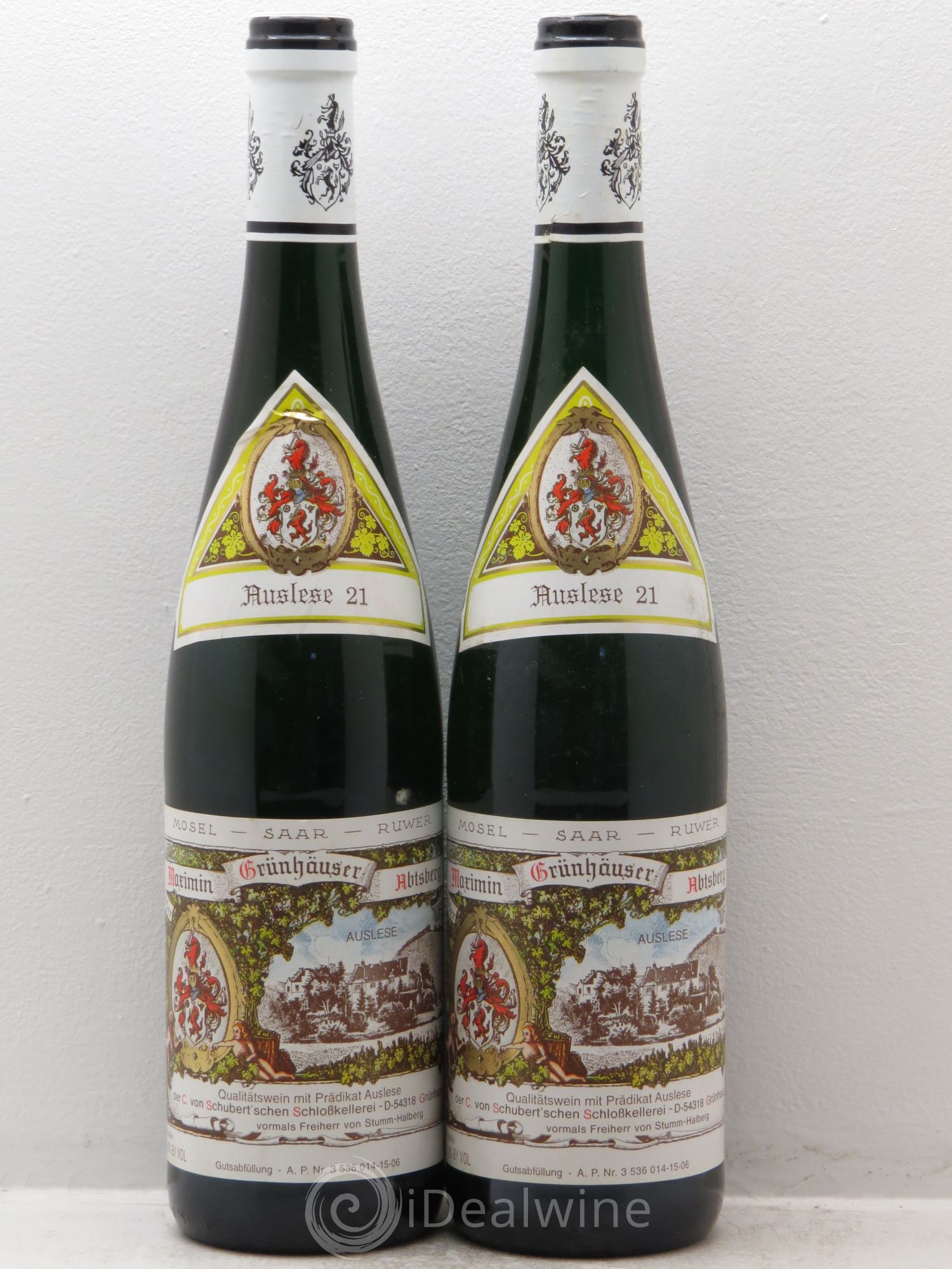 Allemagne Mosel-Saar Riesling Auslese Nr. 21 Von Schubert Maximin Grünhäuser Abtsberg 2005 - Posten von 2 Flaschen - 0