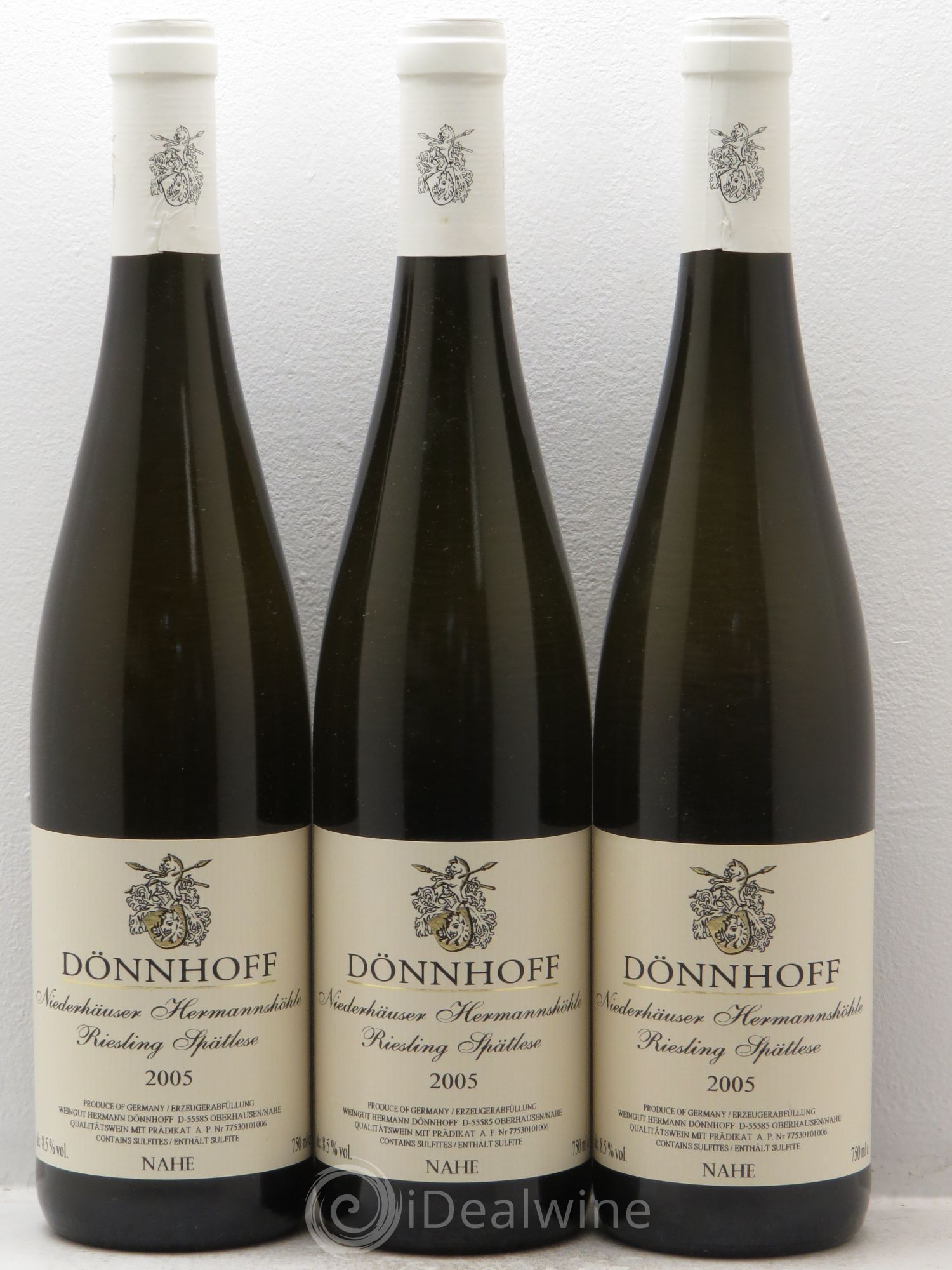 Allemagne Mosel-Saar Riesling Spätlese Dönnhoff Niederhäuser Hermannshöhle 2005 - Posten von 3 Flaschen - 0