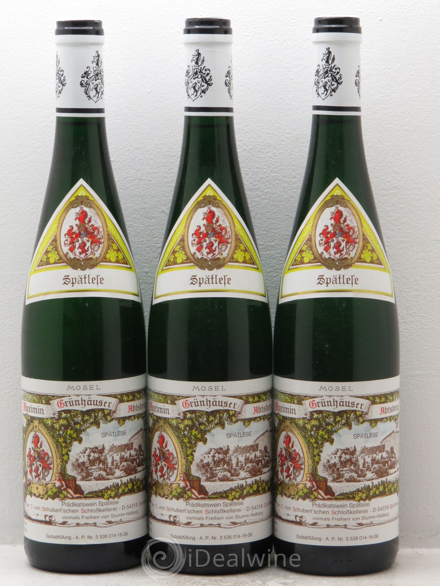 Allemagne Mosel-Saar Riesling Spätlese Von Schubert Maximin Grünhäuser Abtsberg 2008 - Posten von 3 Flaschen - 0