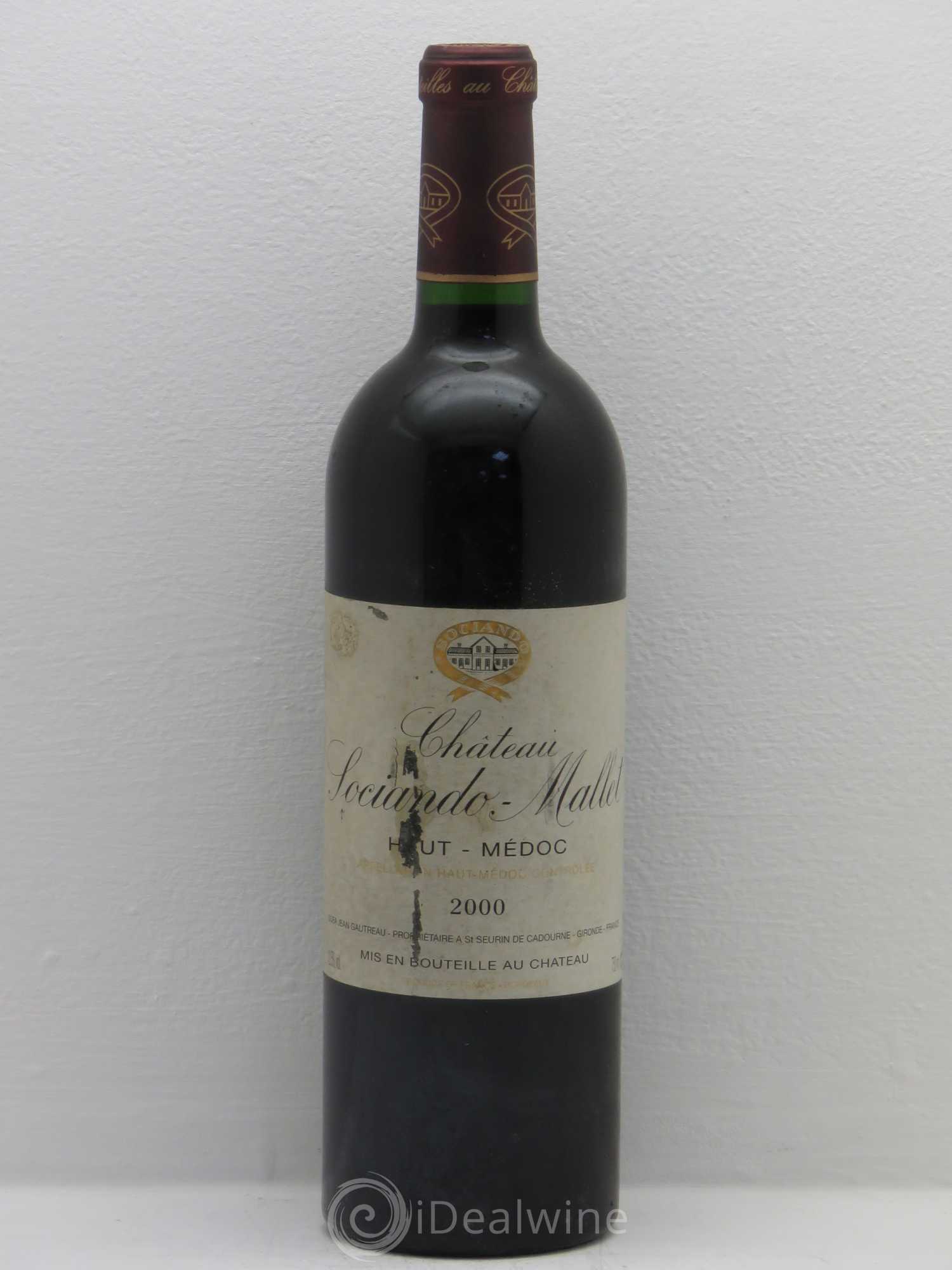 Château Sociando Mallet 2000 - Lot de 1 bouteille - 0
