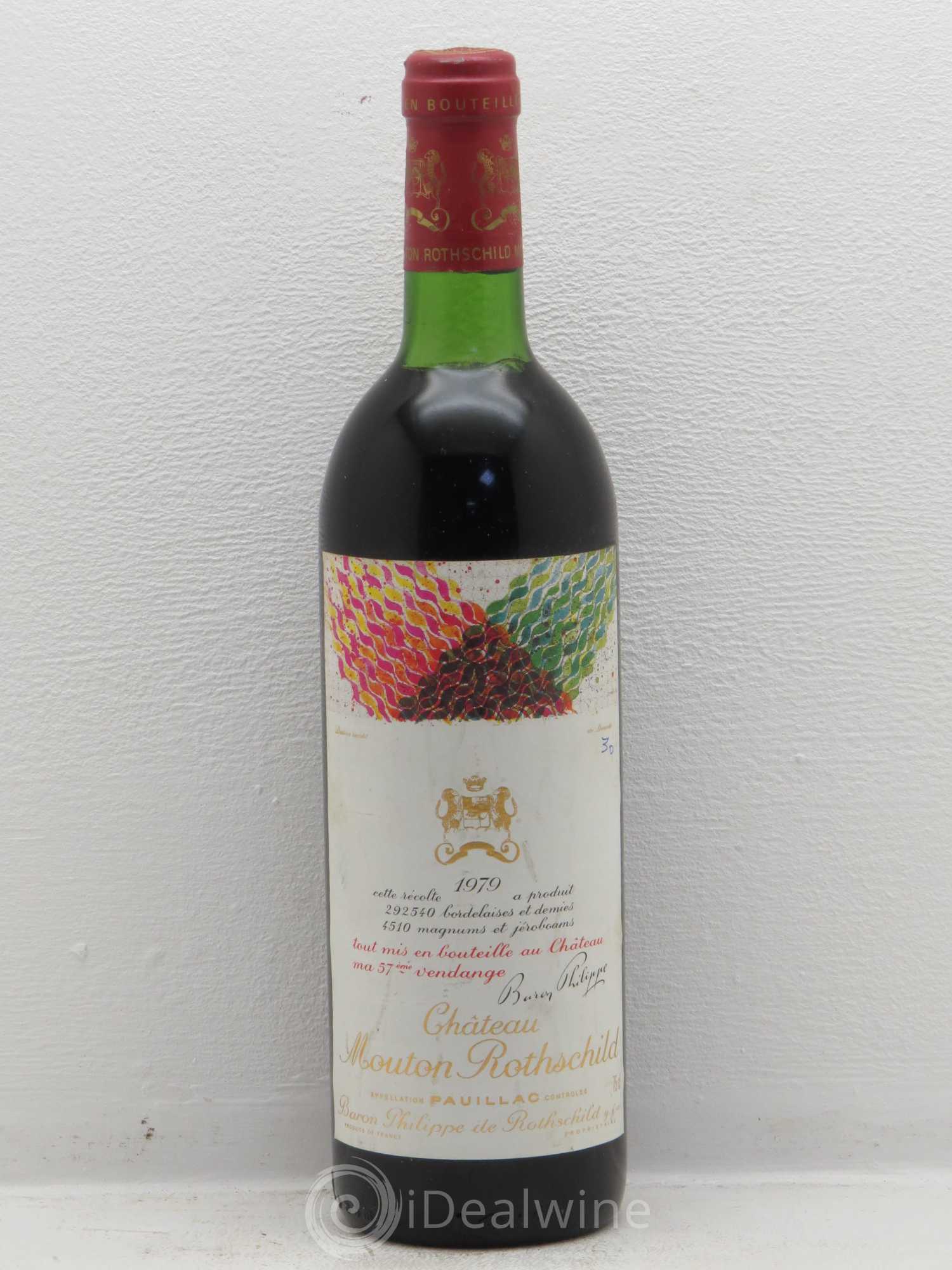 Château Mouton Rothschild 1er Grand Cru Classé 1979 - Lot de 1 bouteille - 0