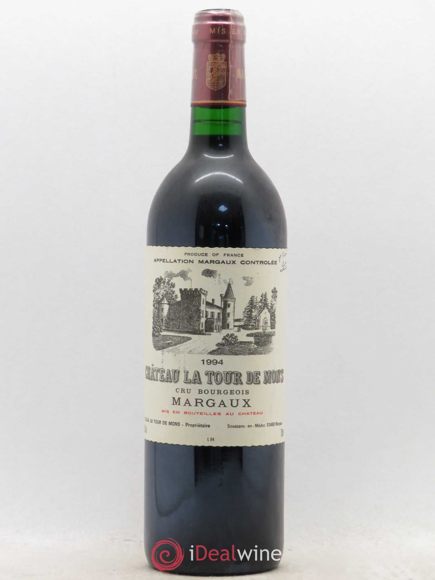 Château la Tour de Mons Cru Bourgeois 1994 - Lot de 1 bouteille - 0