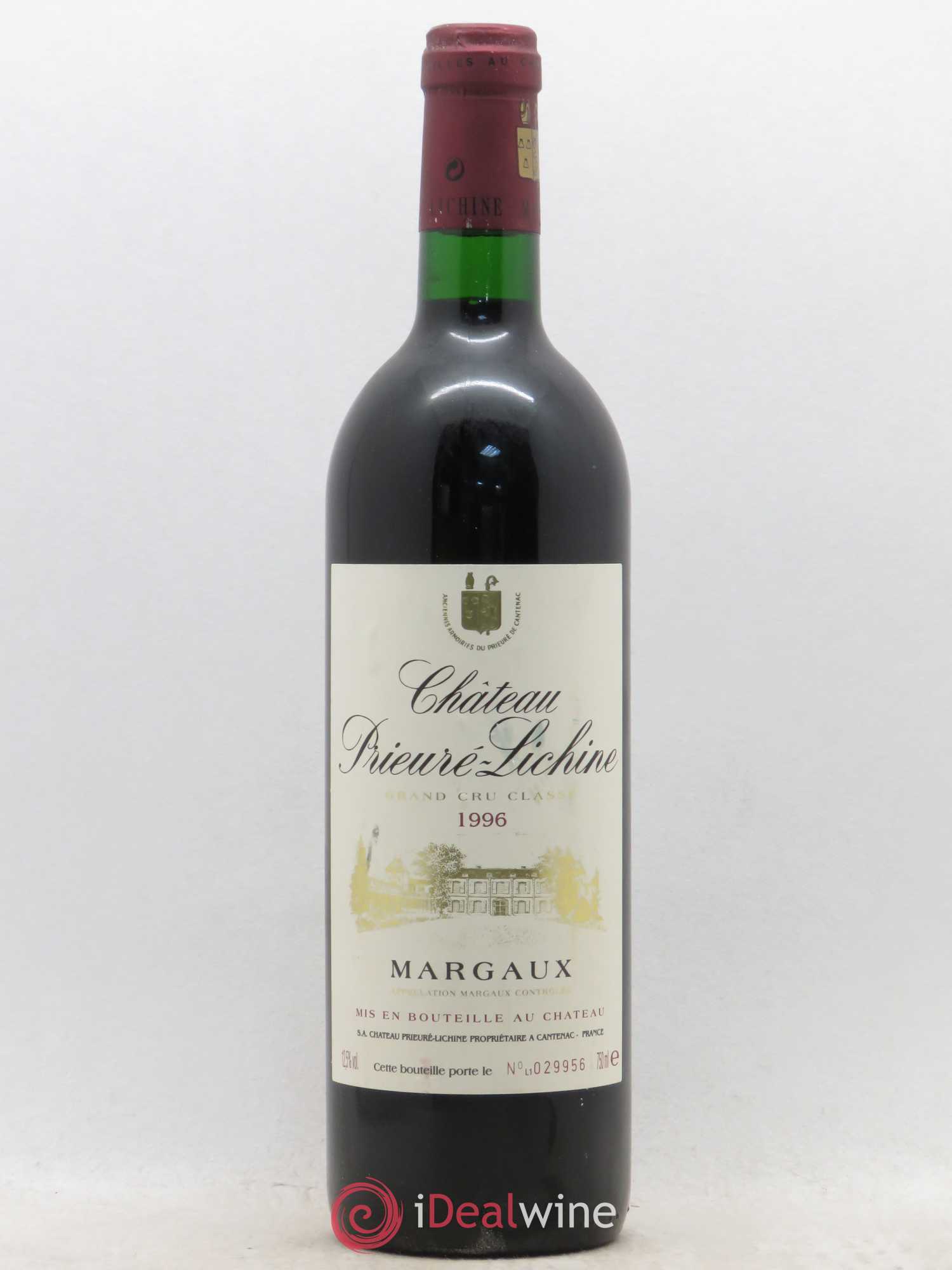 Château Prieuré Lichine 4ème Grand Cru Classé 1996 - Lot de 1 bouteille - 0