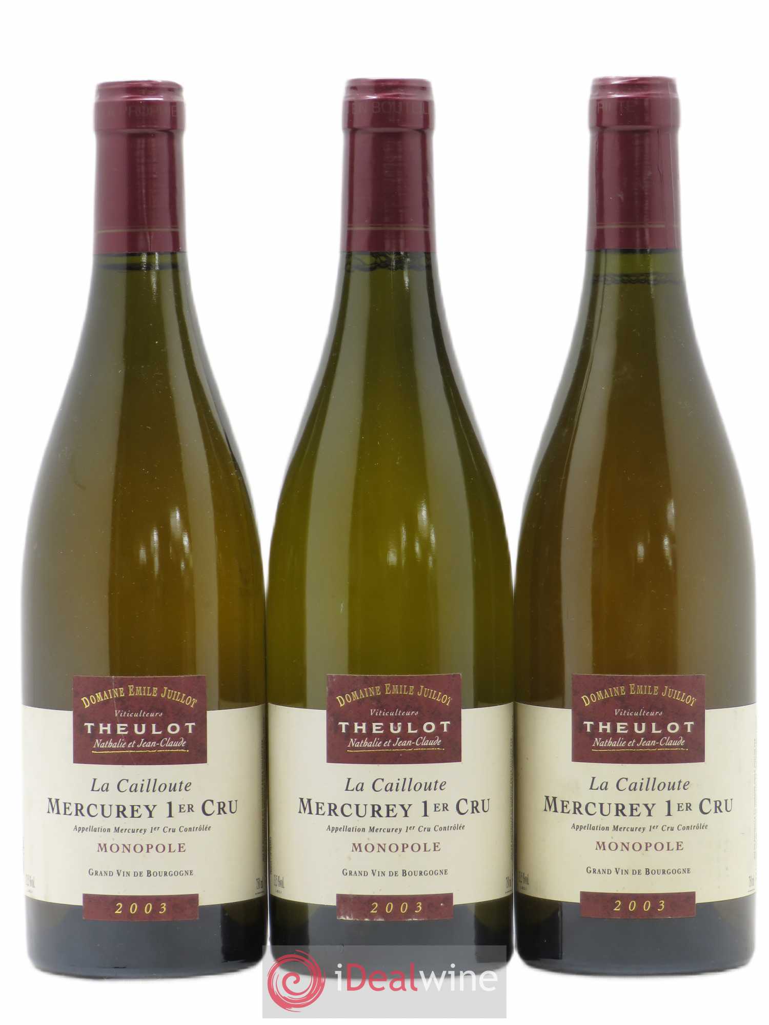Mercurey 1er Cru La Cailloute Domaine Theulot Juillot 2003 - Posten von 3 Flaschen - 0