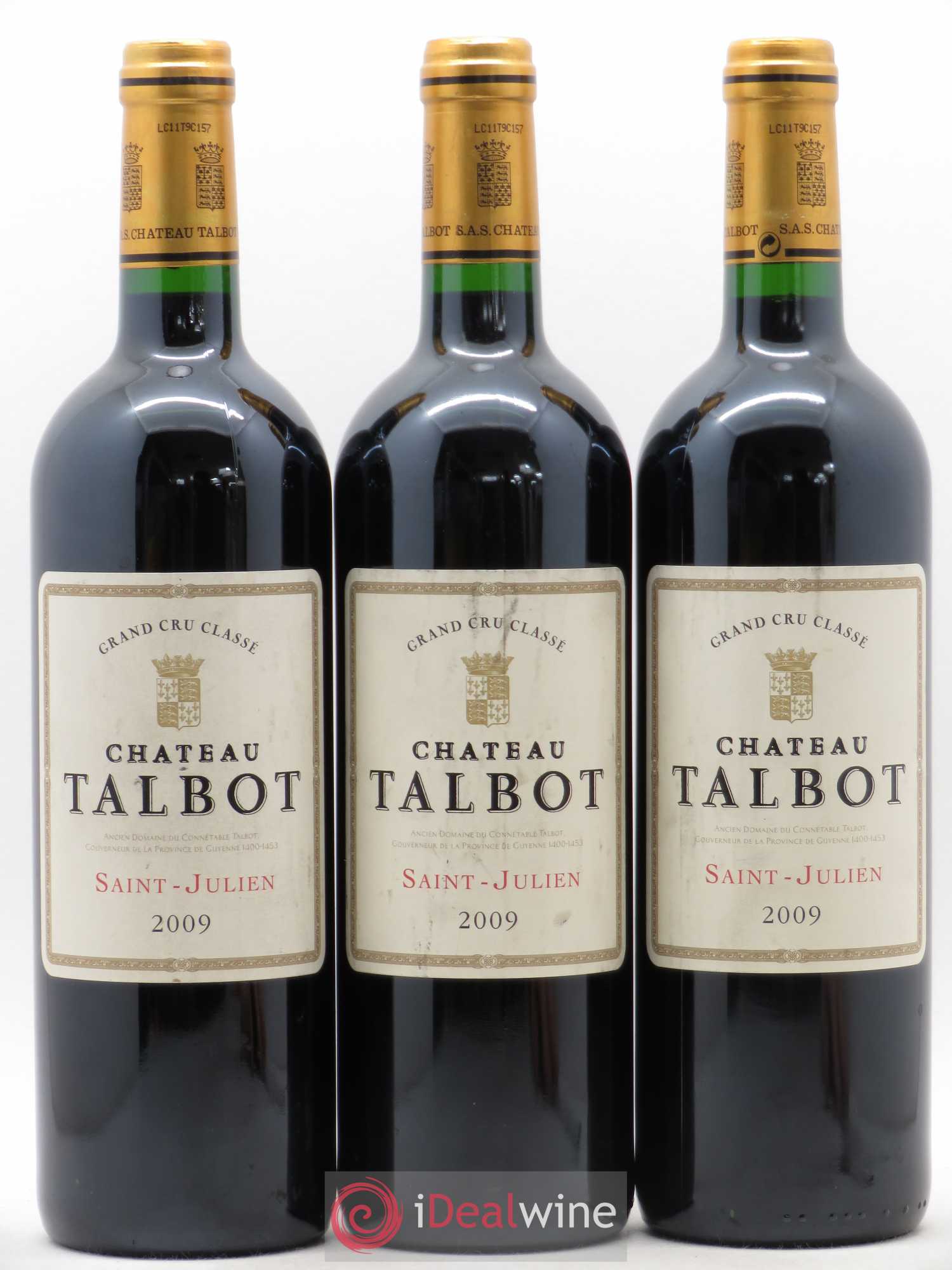 Château Talbot 4ème Grand Cru Classé 2009 - Lot de 3 bouteilles - 0