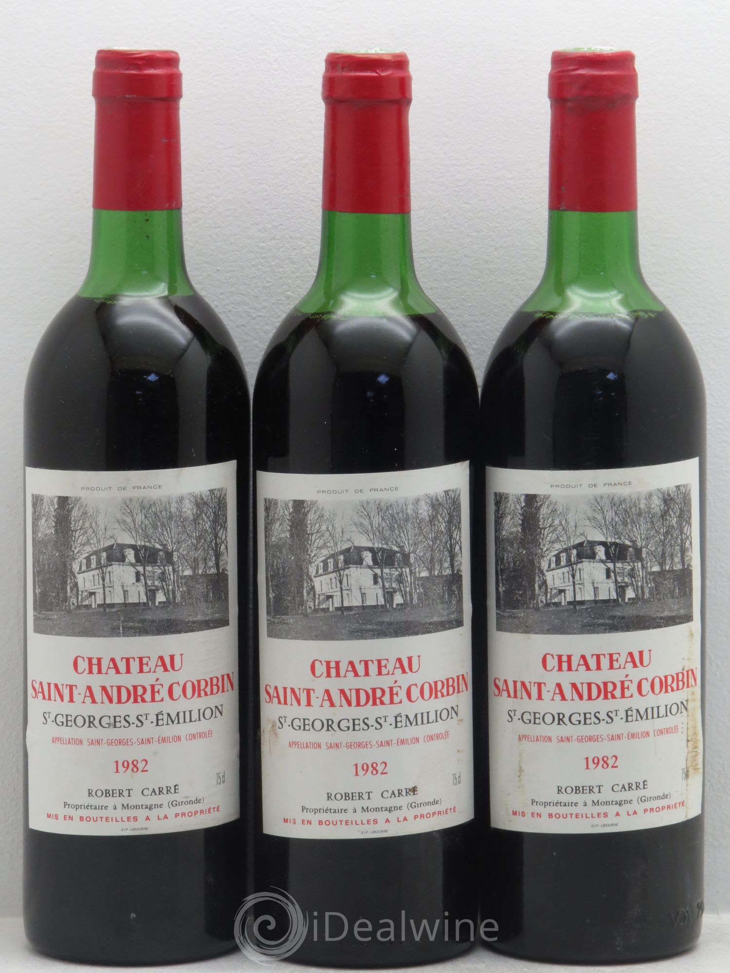 Bordeaux Château Saint André Corbin - Saint Georges St Emilion 1982 - Posten von 3 Flaschen - 0