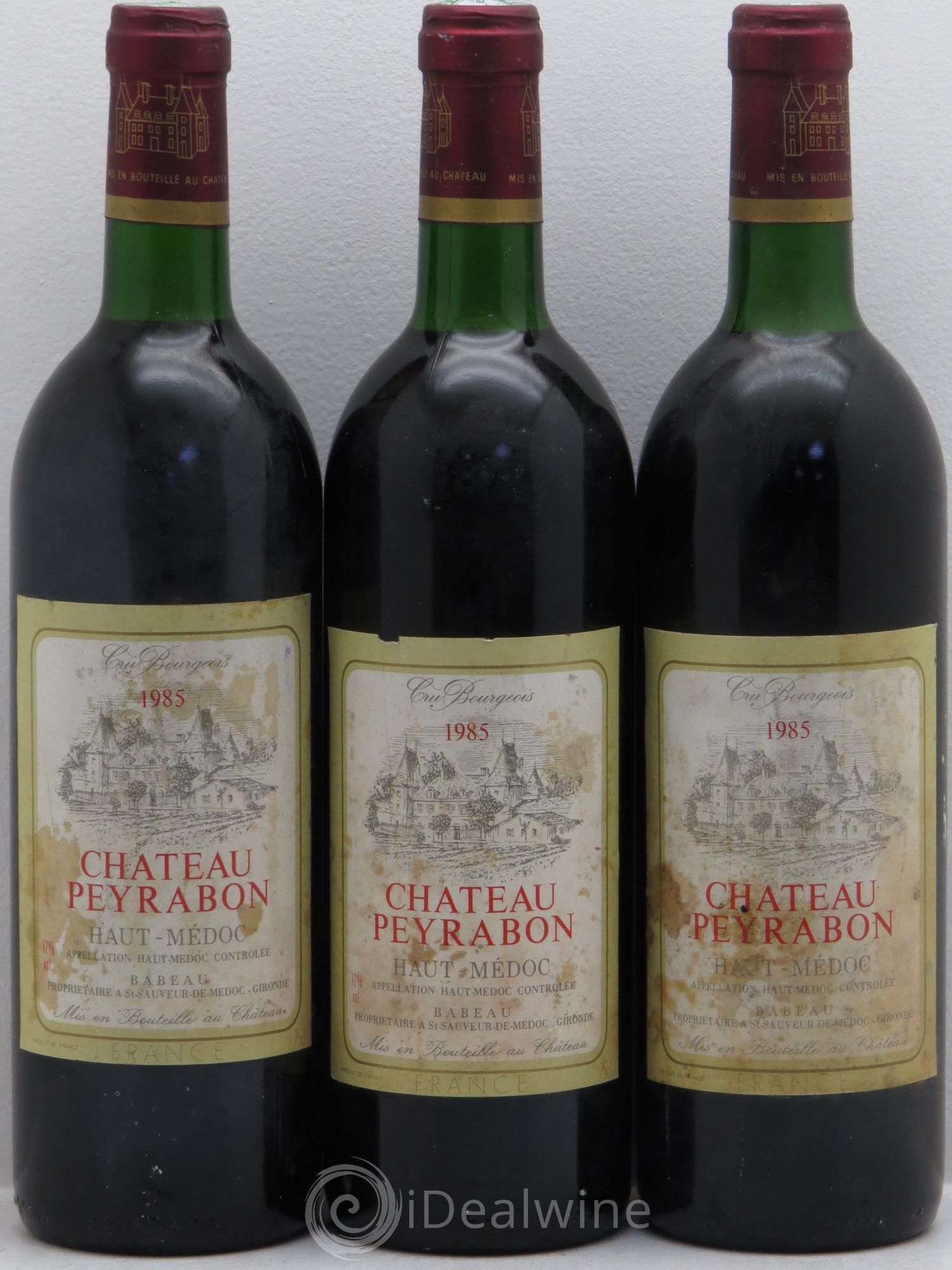 Château Peyrabon Cru Bourgeois 1985 - Lot de 3 bouteilles - 0