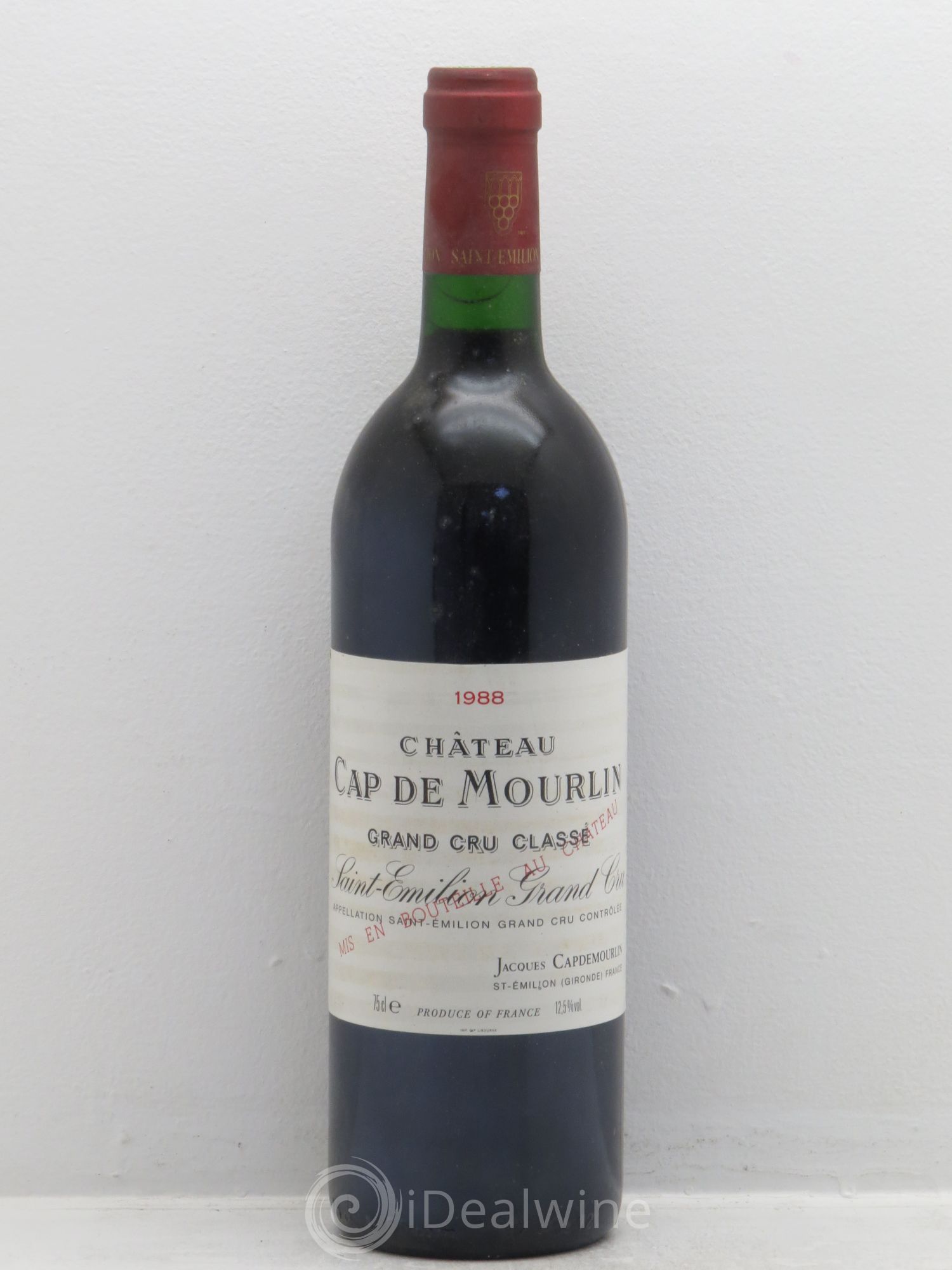 Château Cap de Mourlin Grand Cru Classé 1988 - Lot de 1 bouteille - 0