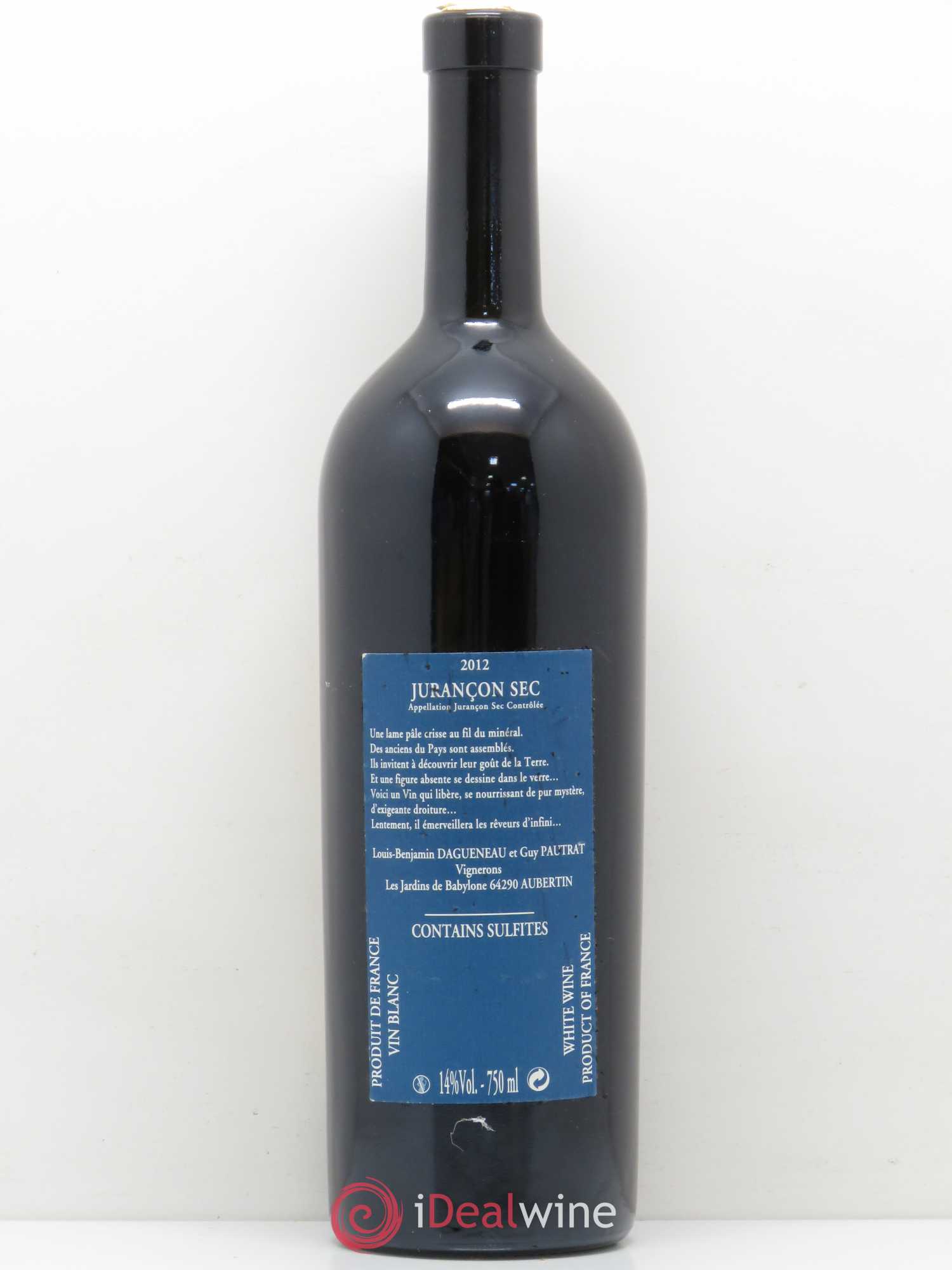 Vin de France(anciennement Jurançon) Les Jardins de Babylone Sec Didier Dagueneau 2012 - Lot de 1 bouteille - 1
