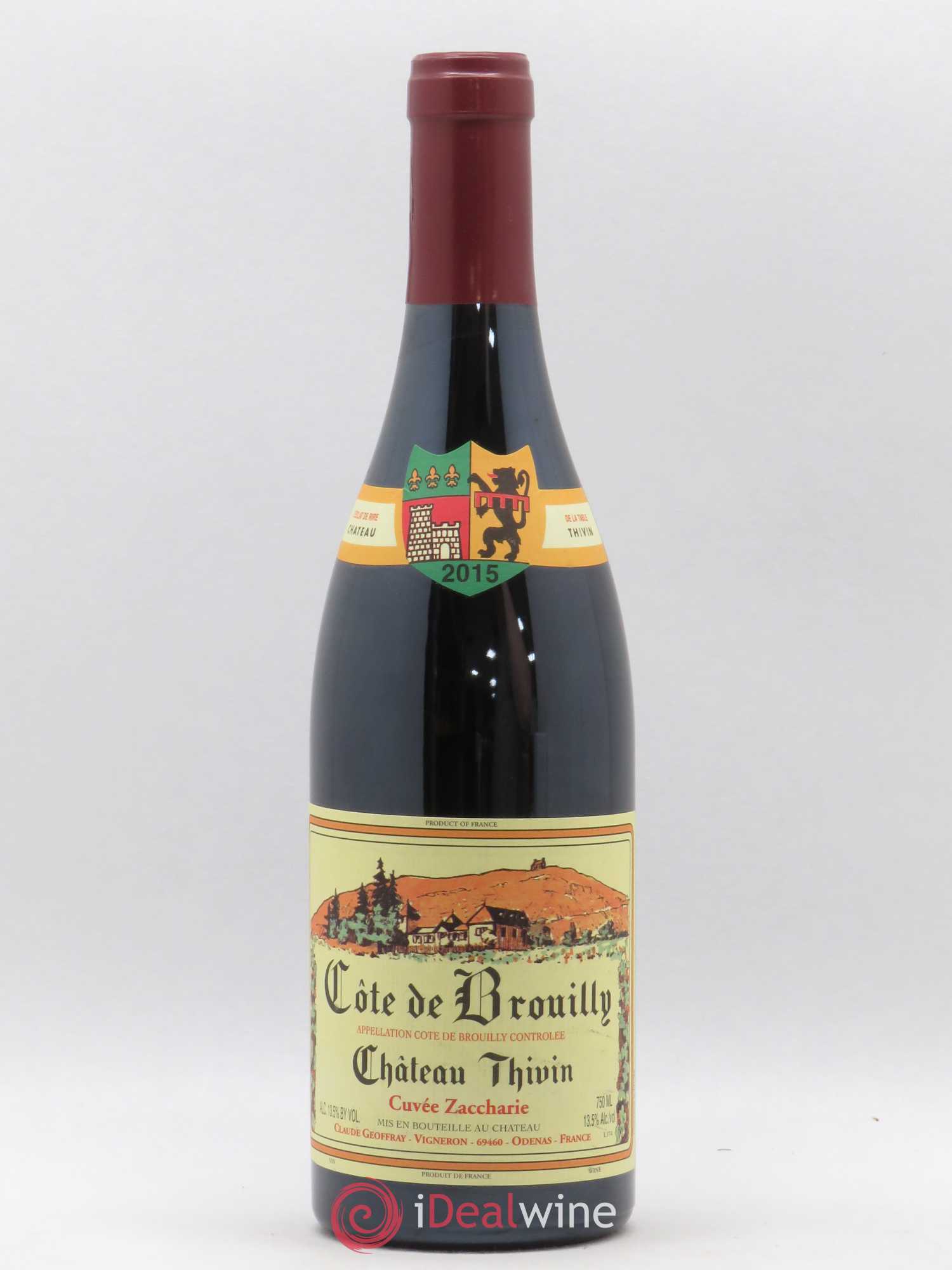 Côte de Brouilly Cuvée Zaccharie Château Thivin 2015 - Lot de 1 bouteille - 0