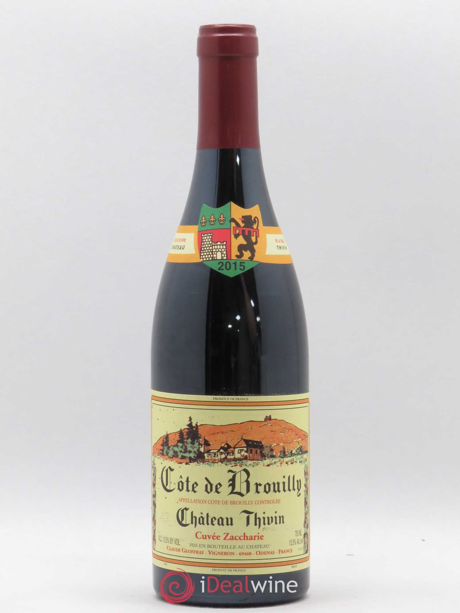 Côte de Brouilly Cuvée Zaccharie Château Thivin 2015 - Lot de 1 bouteille - 0