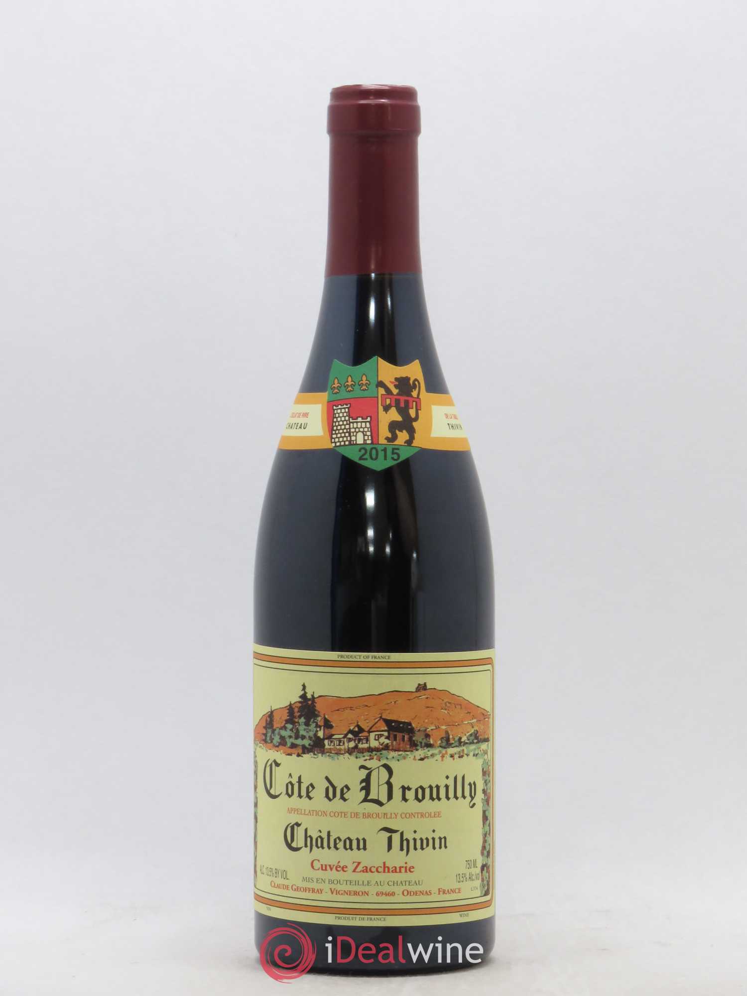 Côte de Brouilly Cuvée Zaccharie Château Thivin 2015 - Lot de 1 bouteille - 0