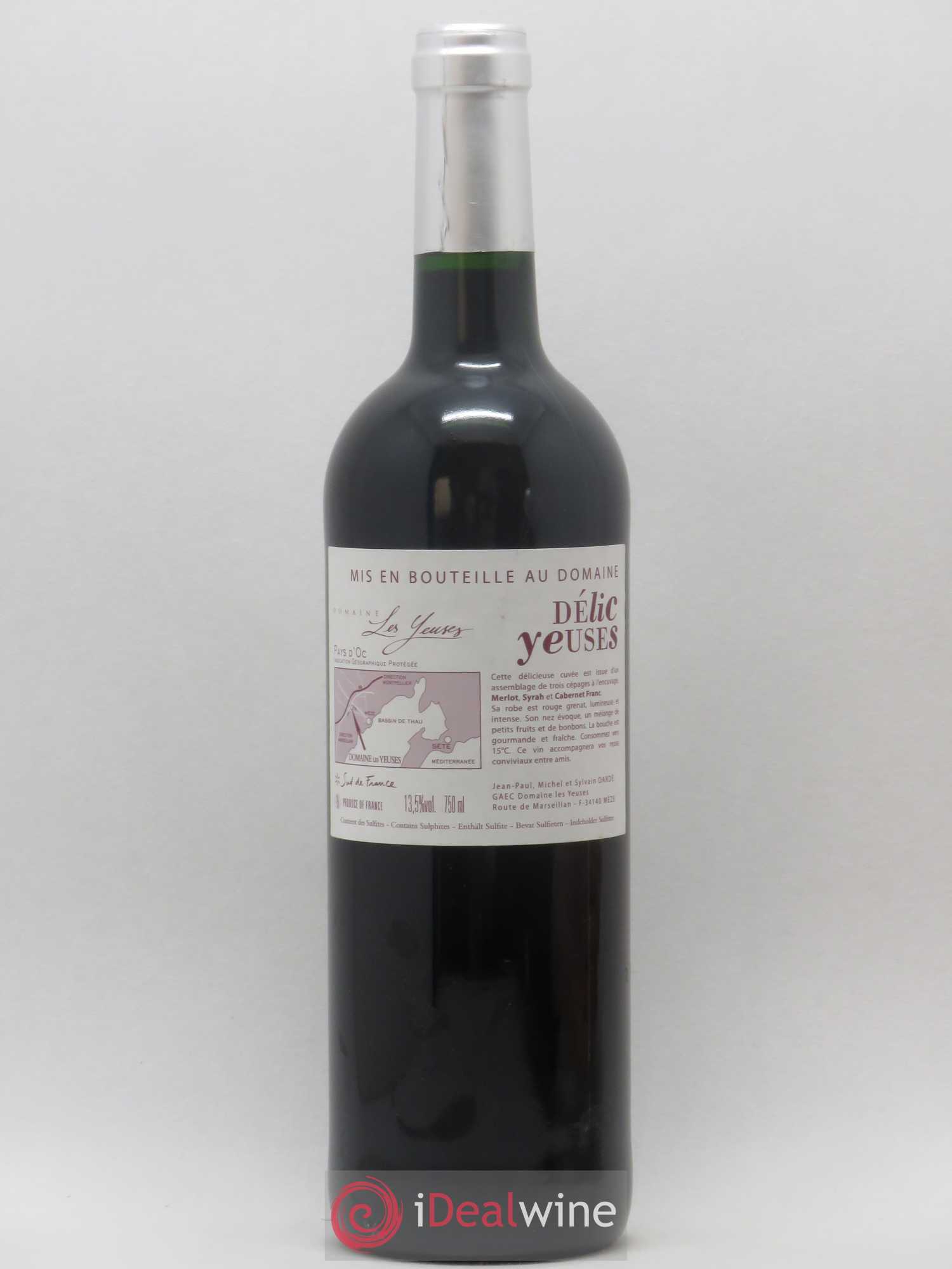 IGP Pays d'Oc (Vin de Pays d'Oc) Délic Yeuses Domaine les Yeuses (no reserve) 2011 - Lot of 1 bottle - 1