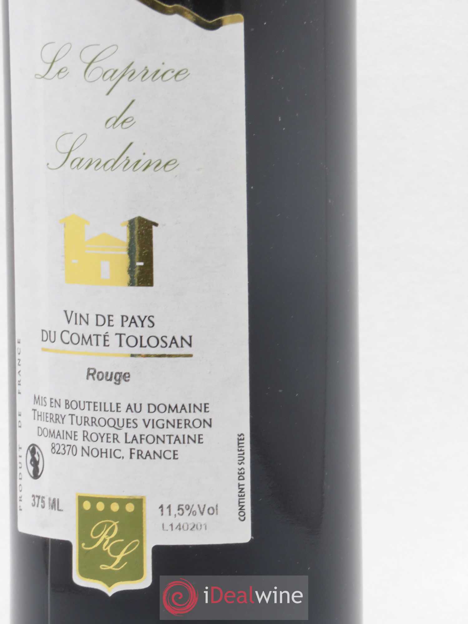 Divers IGP Comté Tolosan Le Caprice de Sandrine Domaine Royer Lafontaine (sans prix de réserve) 2014 - Lot de 1 demi bouteille - 1