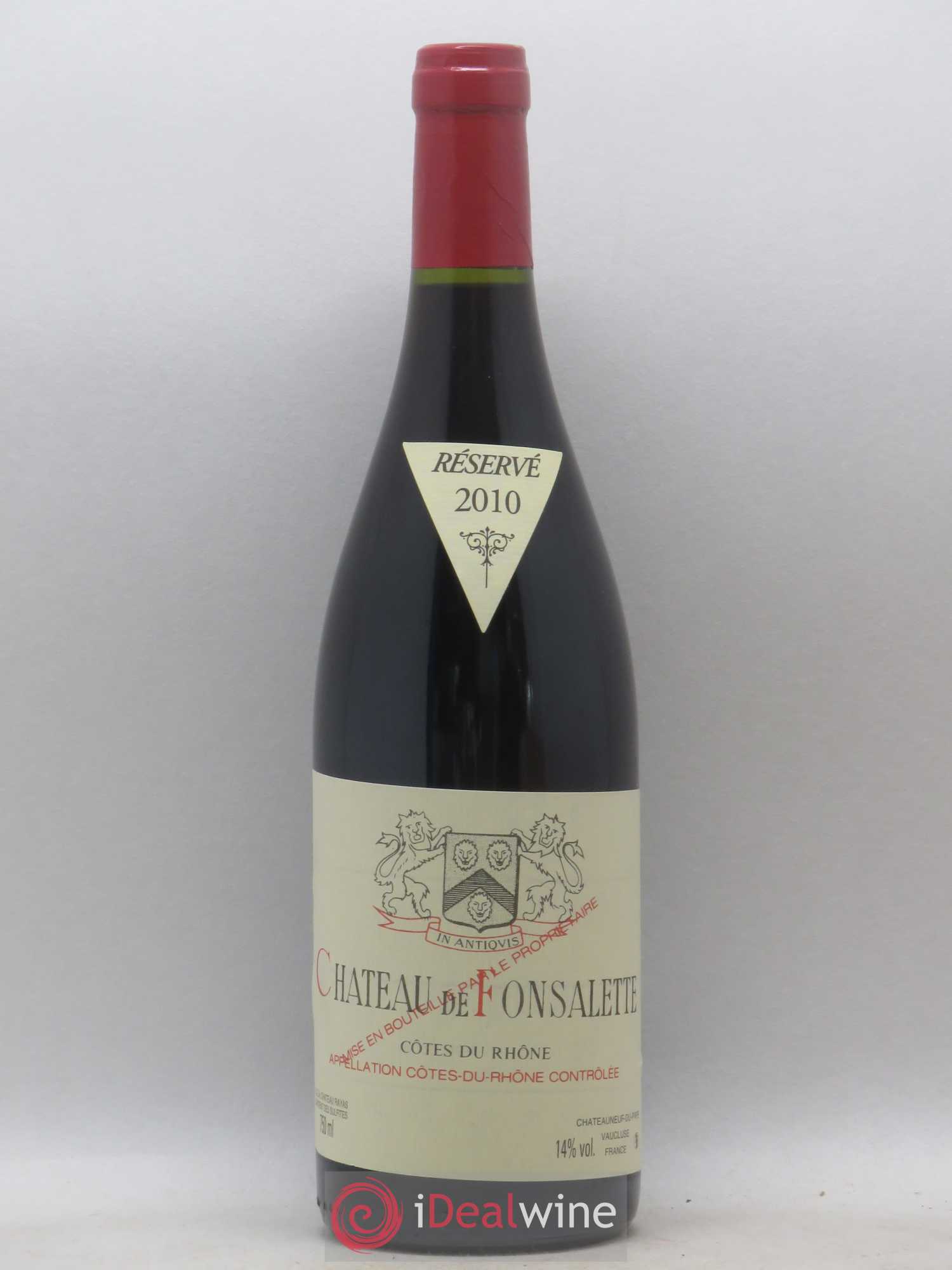 Côtes-du-Rhône Château de Fonsalette Emmanuel Reynaud 2010 - Lot de 1 bouteille - 0