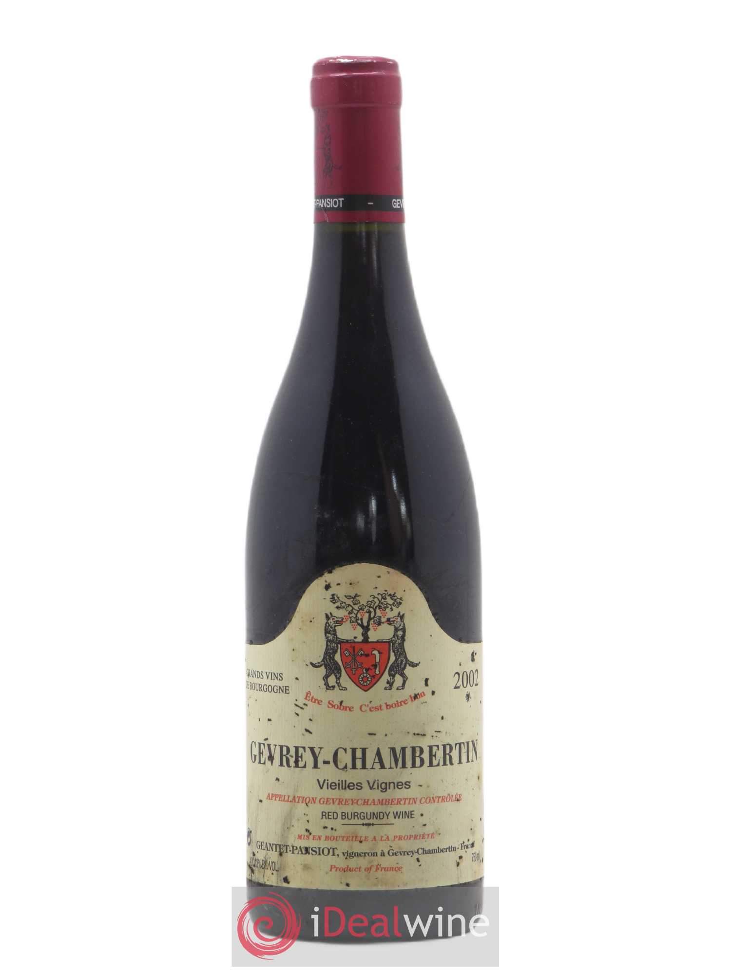 Gevrey-Chambertin Vieilles vignes Geantet-Pansiot 2002 - Lot de 1 bouteille - 0