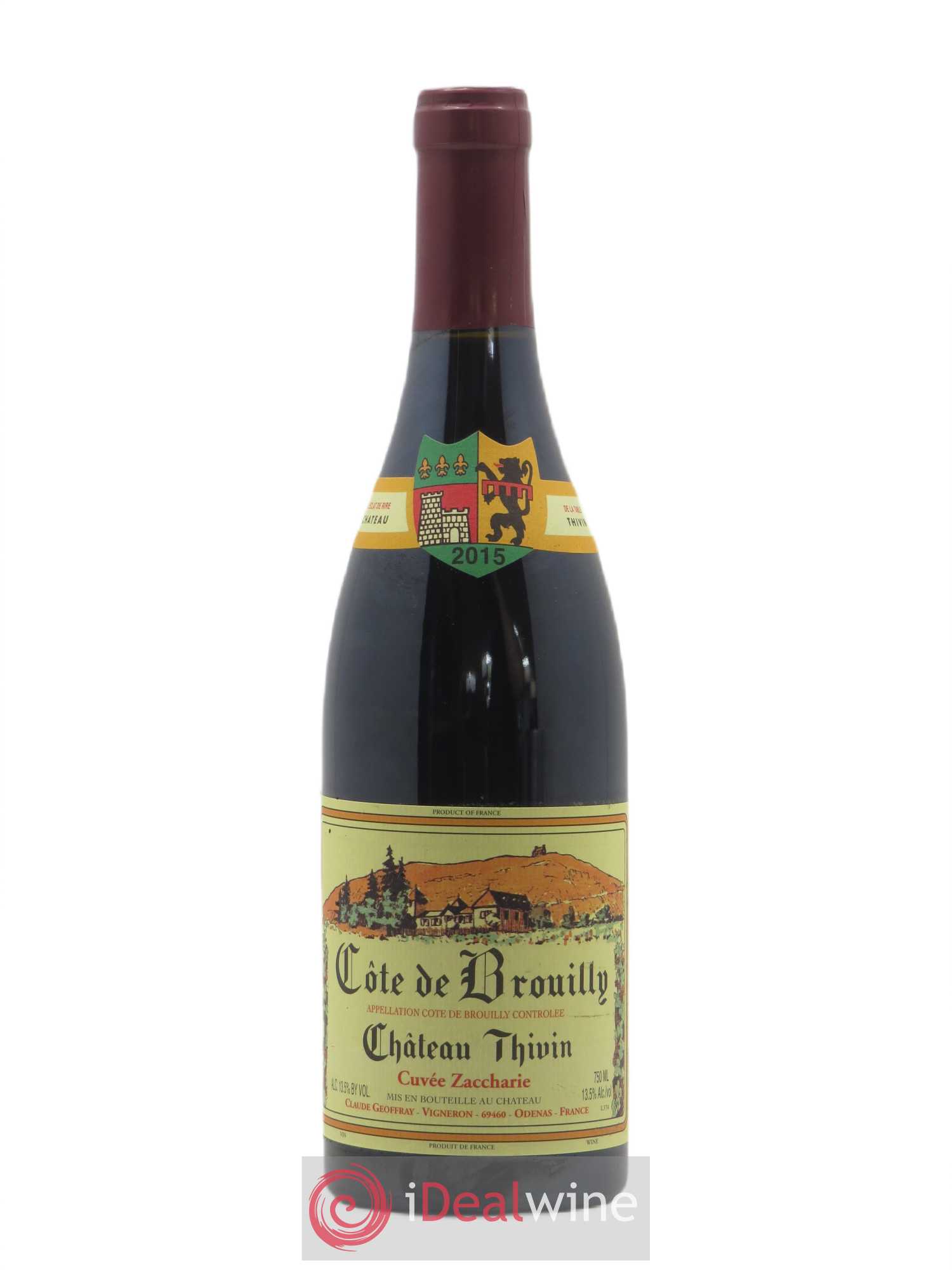 Côte de Brouilly Cuvée Zaccharie Château Thivin 2015 - Lot de 1 bouteille - 0