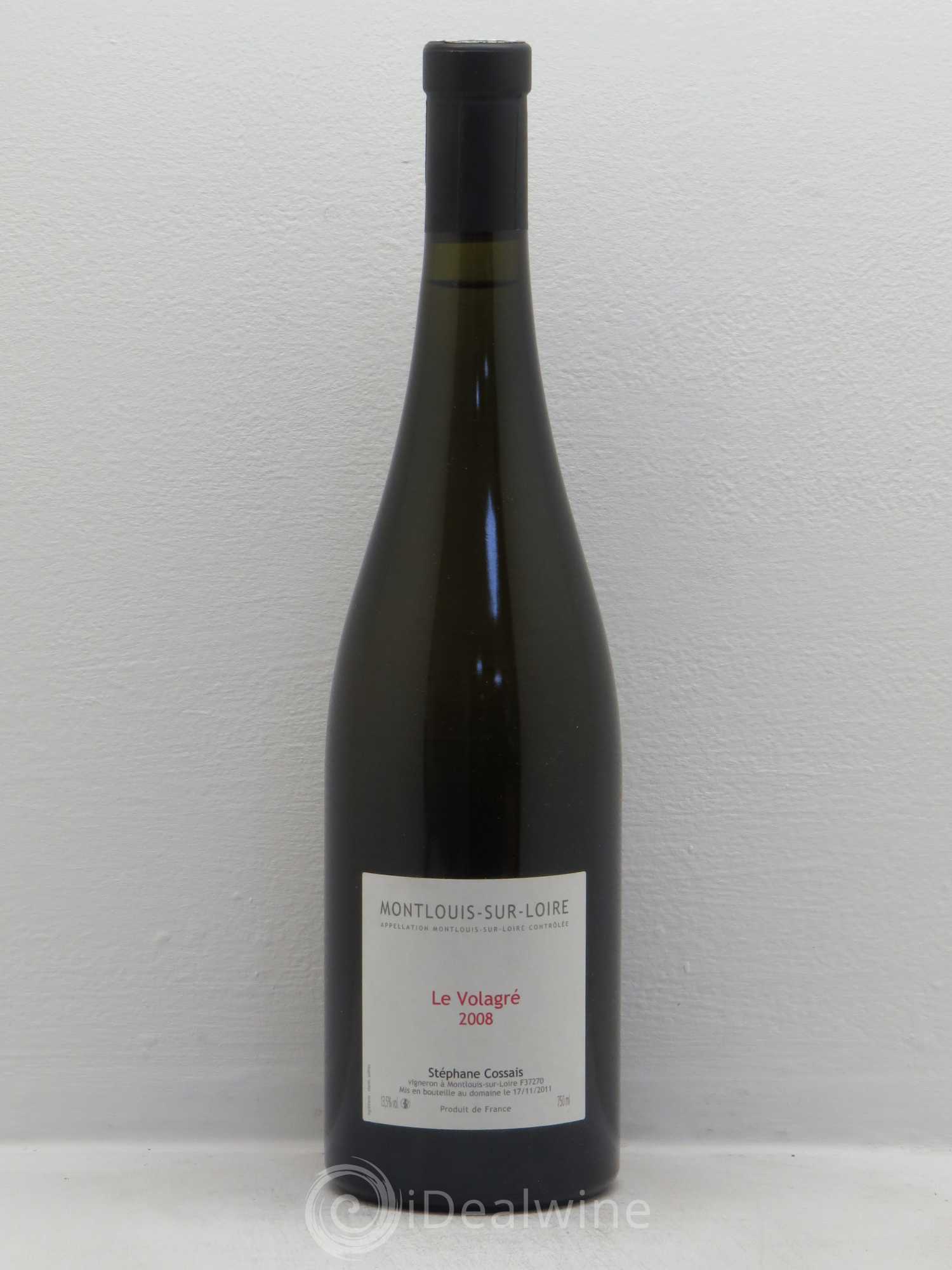 Montlouis-sur-Loire Le Volagré Stéphane Cossais 2008 - Lot de 1 bouteille - 0