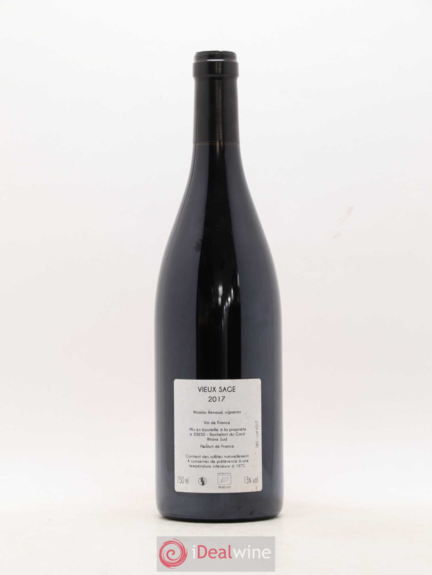 Vin de France Vieux Sage Nicolas Renaud 2017 - Lot de 1 bouteille - 1