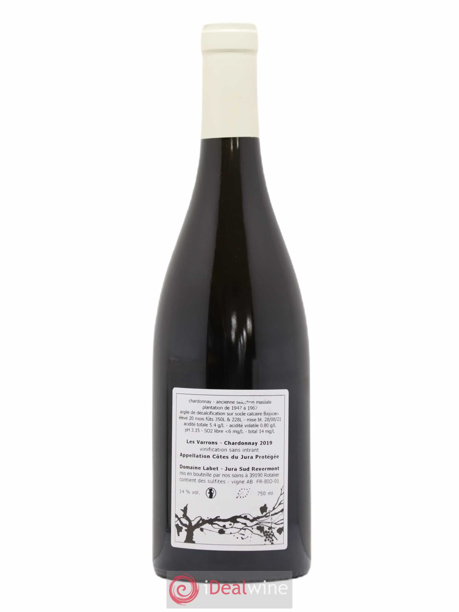 Côtes du Jura Chardonnay Les Varrons Romain - Julien  - Charline Labet 2019 - Lot de 1 bouteille - 1