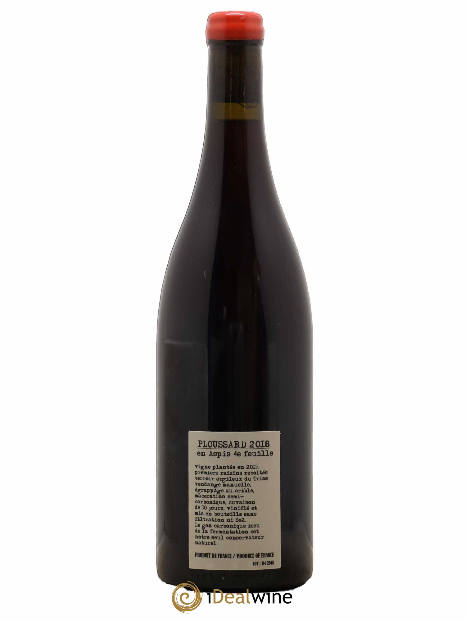Arbois-Pupillin Ploussard En Aspis Adeline Houillon & Renaud Bruyère 4eme Feuille 2018 - Lot de 1 bouteille - 1