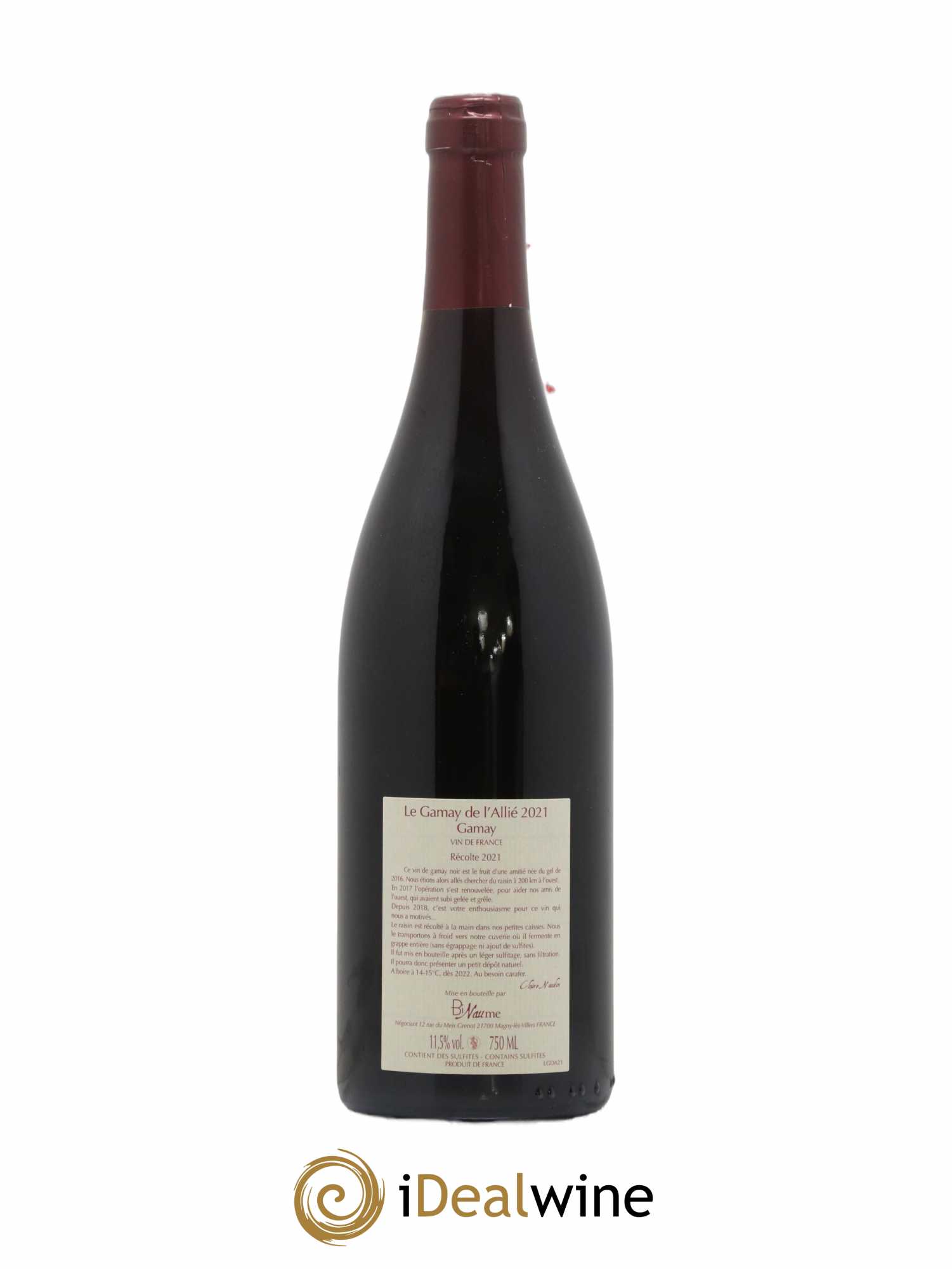 Vin de France Le Gamay de l'Allié Binaume Bizot-Naudin 2021 - Lot de 1 bouteille - 1