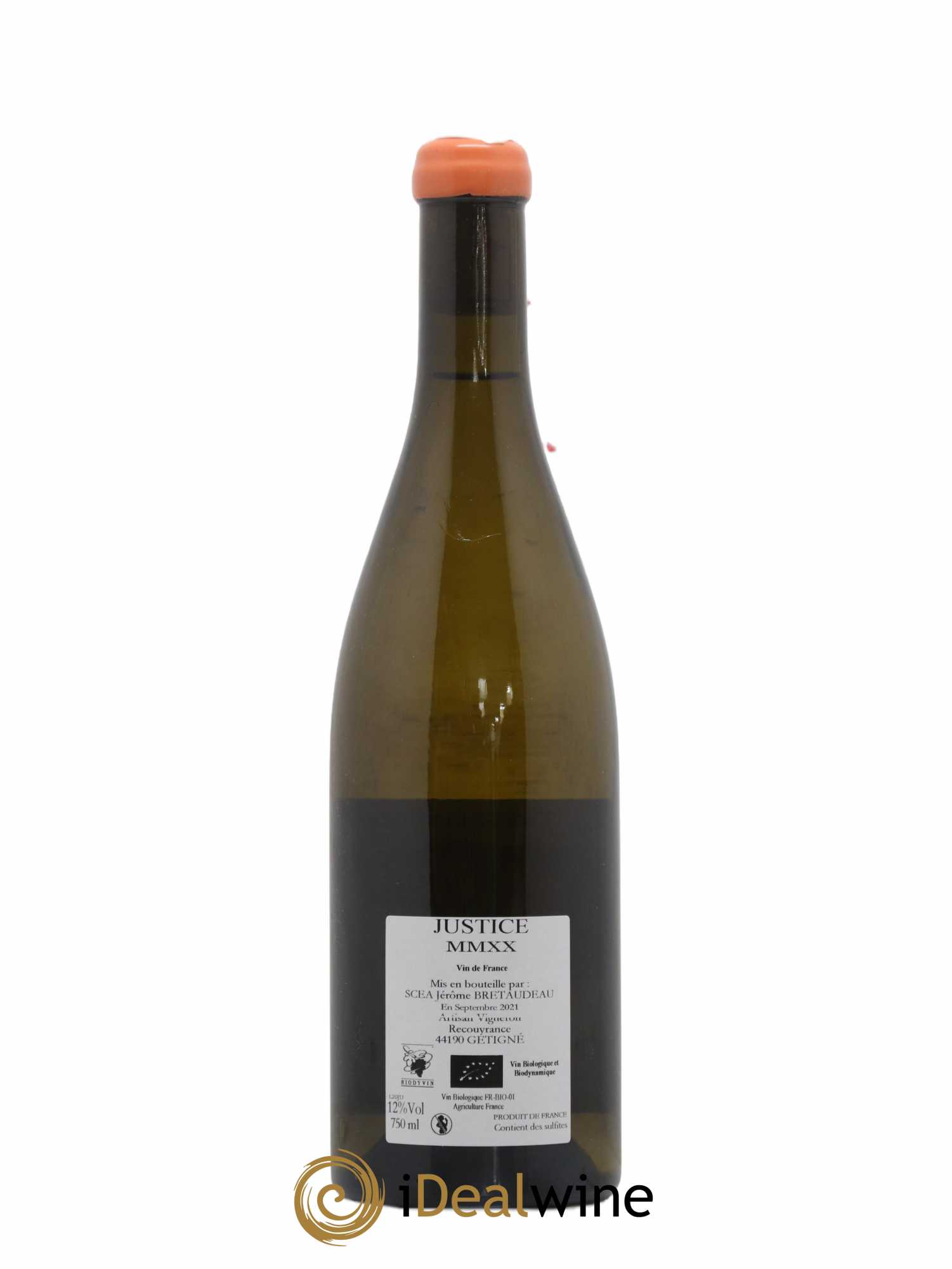 Vin de France La Justice Jérôme Bretaudeau - Domaine de Bellevue 2020 - Lot de 1 bouteille - 1
