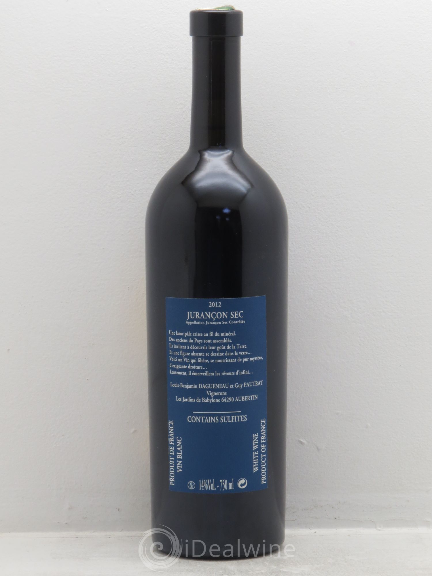 Vin de France(anciennement Jurançon) Les Jardins de Babylone Sec Didier Dagueneau 2012 - Lot de 1 bouteille - 1