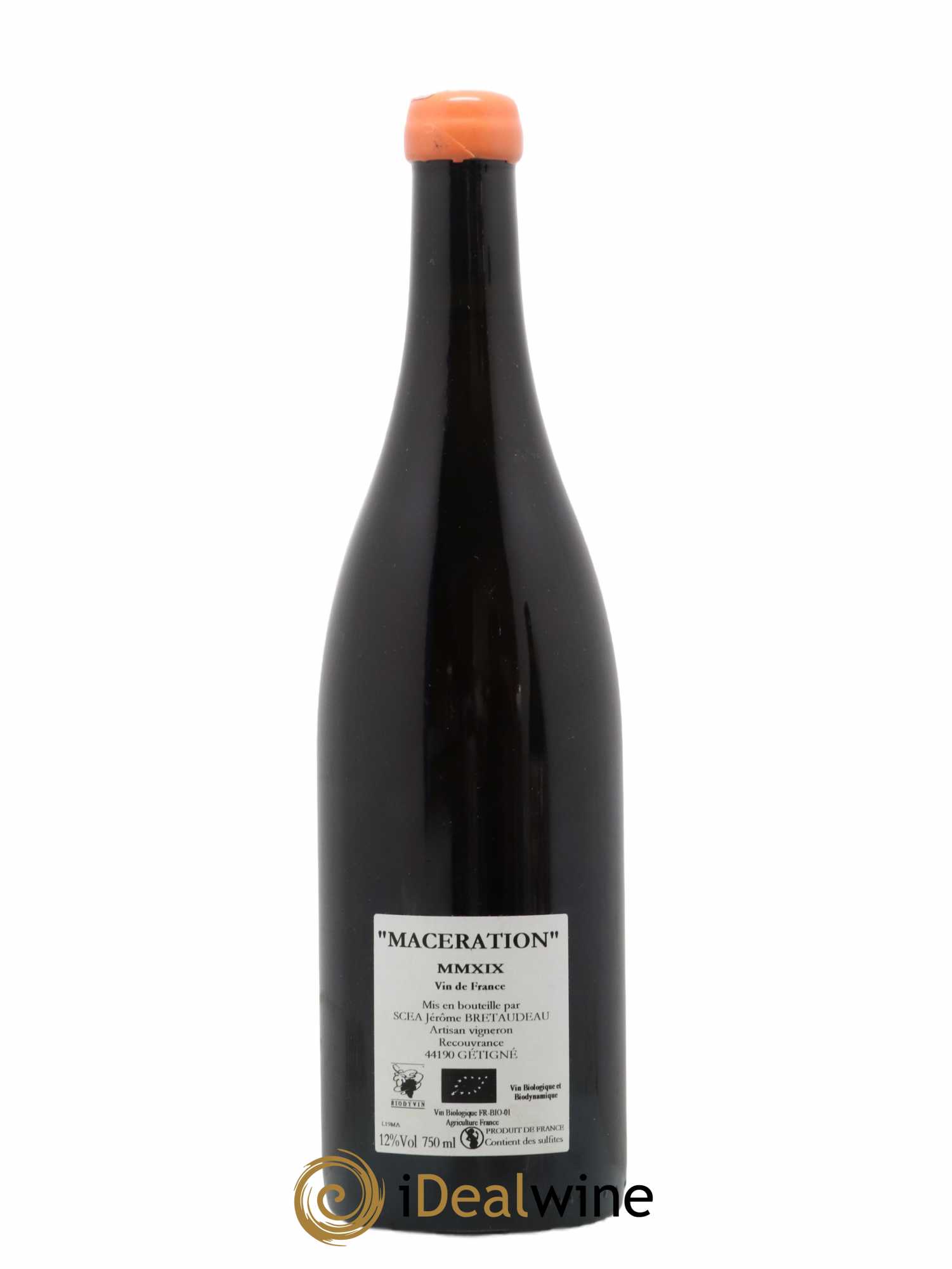 Vin de France Macération Jérôme Bretaudeau - Domaine de Bellevue 2019 - Lot de 1 bouteille - 1