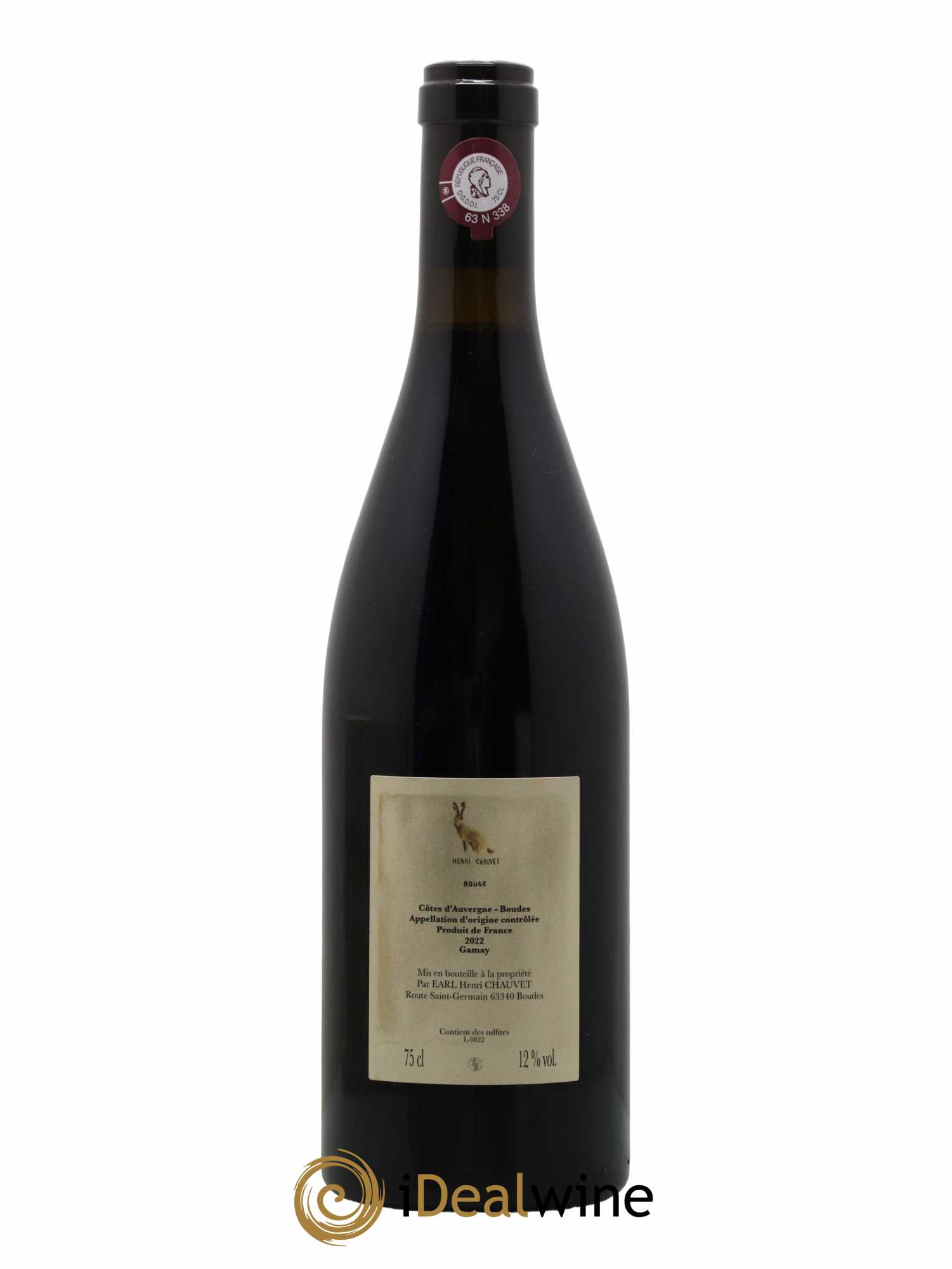 Vin de France Cuvée Rouge Henri Chauvet 2022 - Lot de 1 bouteille - 1