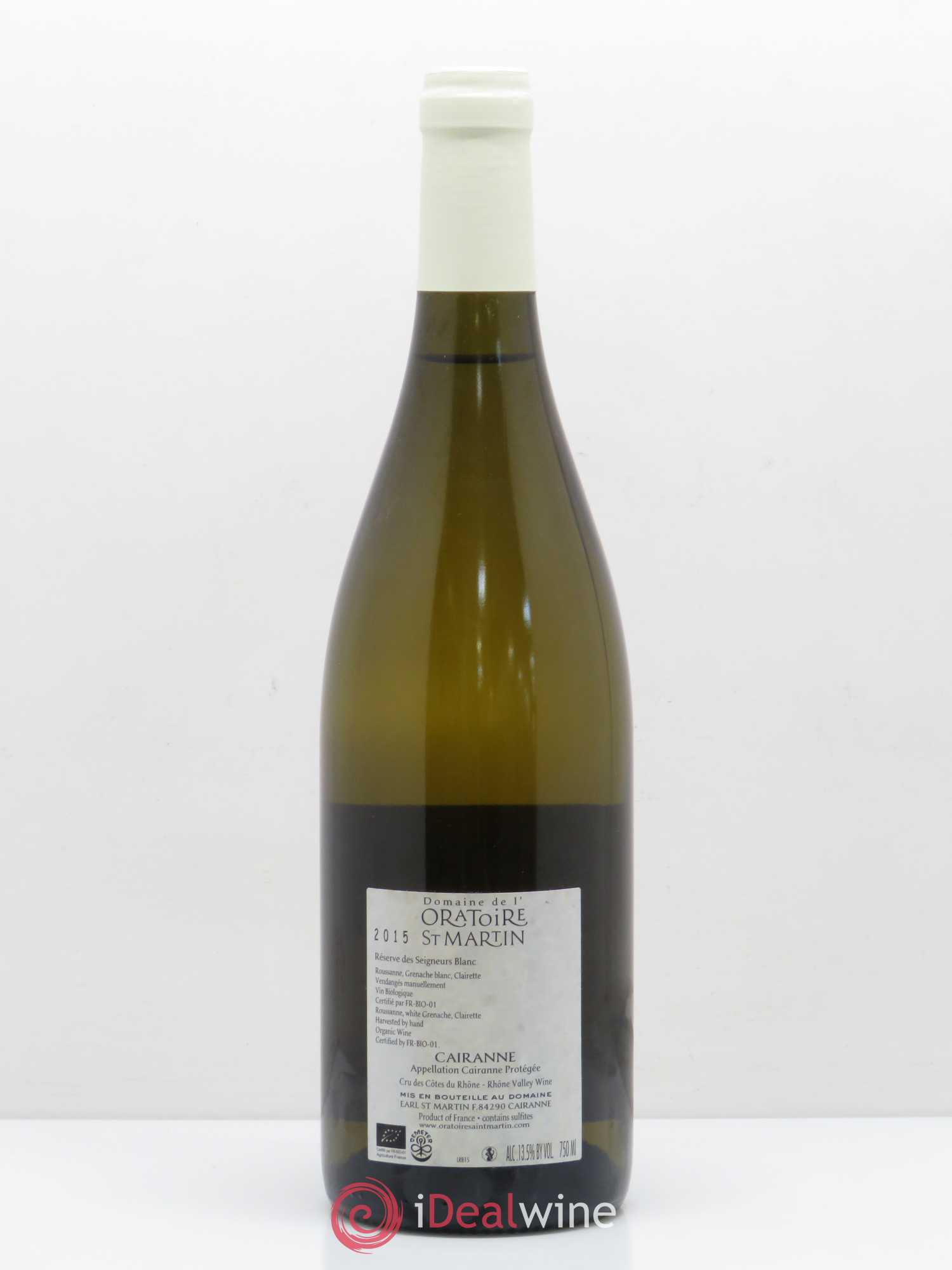 Cairanne Réserve des Seigneurs Oratoire Saint-Martin - Frédéric et François Alary 2015 - Lot de 1 bouteille - 1