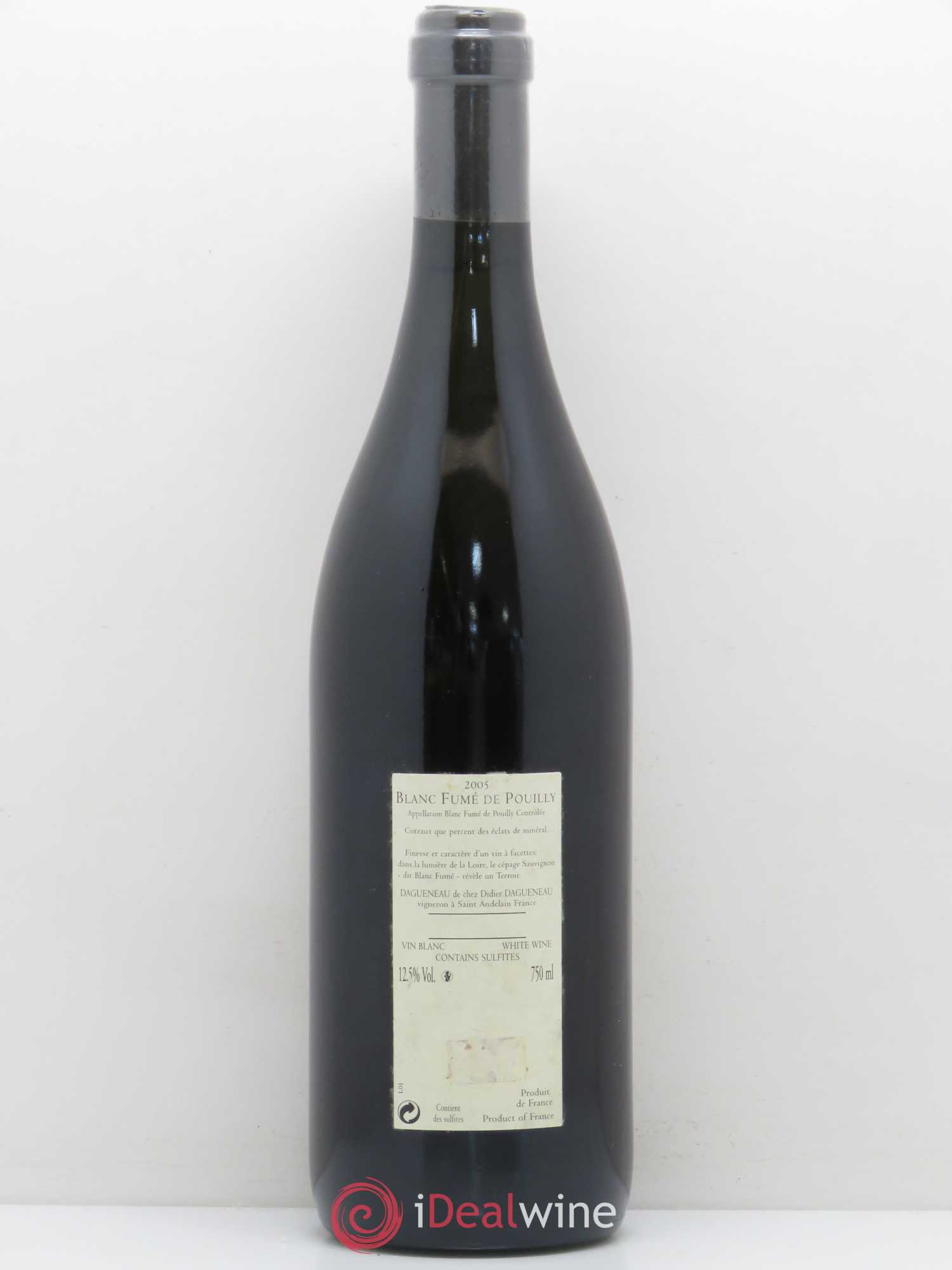Pouilly-Fumé Blanc Fumé de Pouilly Dagueneau (Domaine Didier - Louis-Benjamin) 2005 - Lot de 1 bouteille - 1